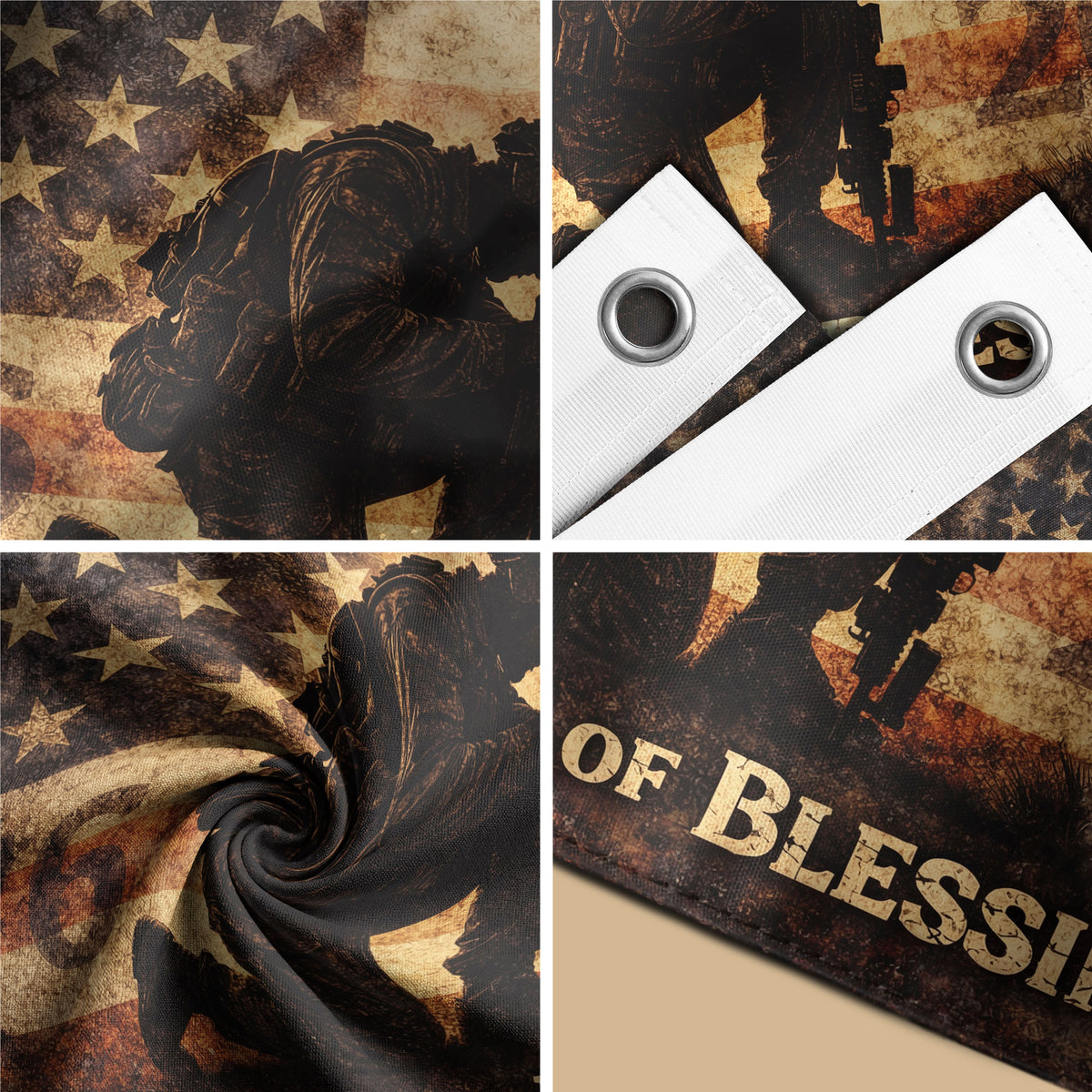 250 Years America Anniversary Soldier Flag 1776-2026 - Revolutionary & Modern Military Heritage Banner, Double Sided Outdoor Flag - Rust Field Wear