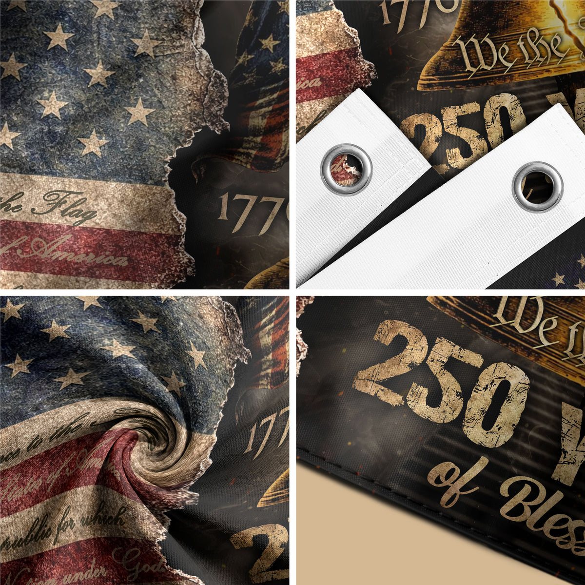 One Nation Under God America Religious US 250th Anniversary Flag – 250 Years of Blessings - Rust Field Wear