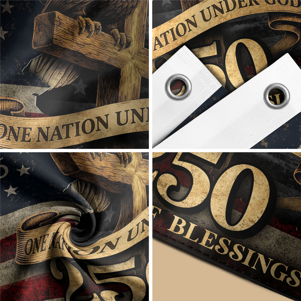 250 Years of Blessings American Flag – Christian Patriotic Flag - Rust Field Wear