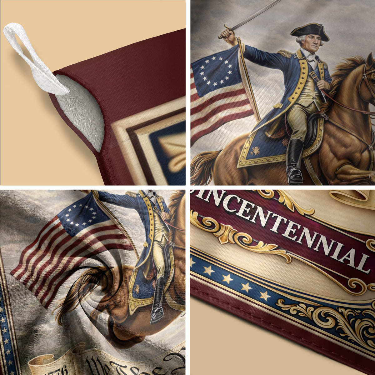 George Washington 250th Anniversary 1776–2026 House Flag – America 250 We The People Double Sided Yard Decor - Rust Field Wear