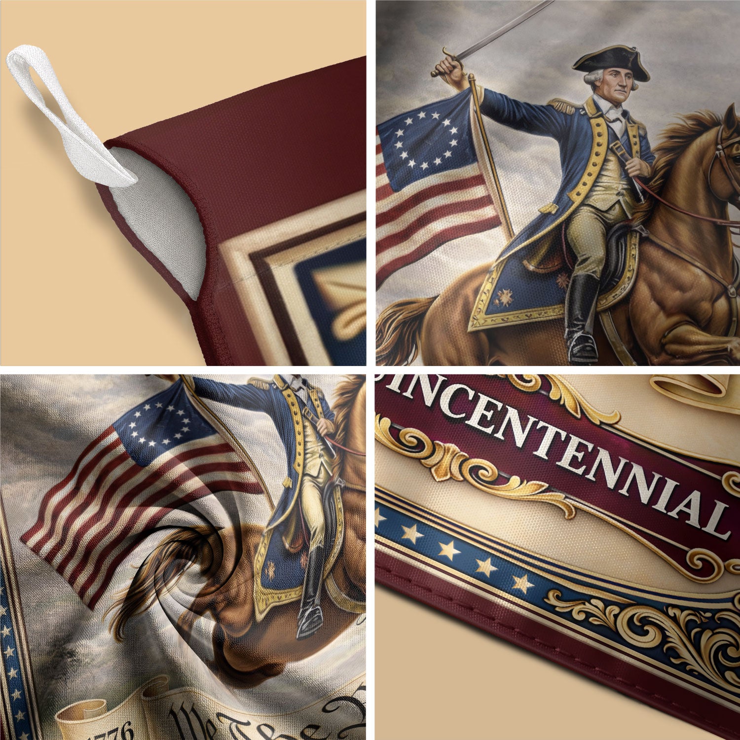 George Washington 250th Anniversary 1776–2026 House Flag – America 250 We The People Double Sided Yard Decor - Rust Field Wear