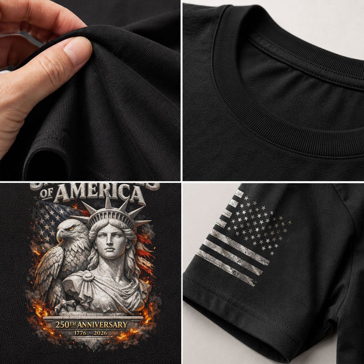 United States of America 250th Anniversary Shirt - Eagle & Lady Liberty 1776-2026 250 Years Tee - Rust Field Wear