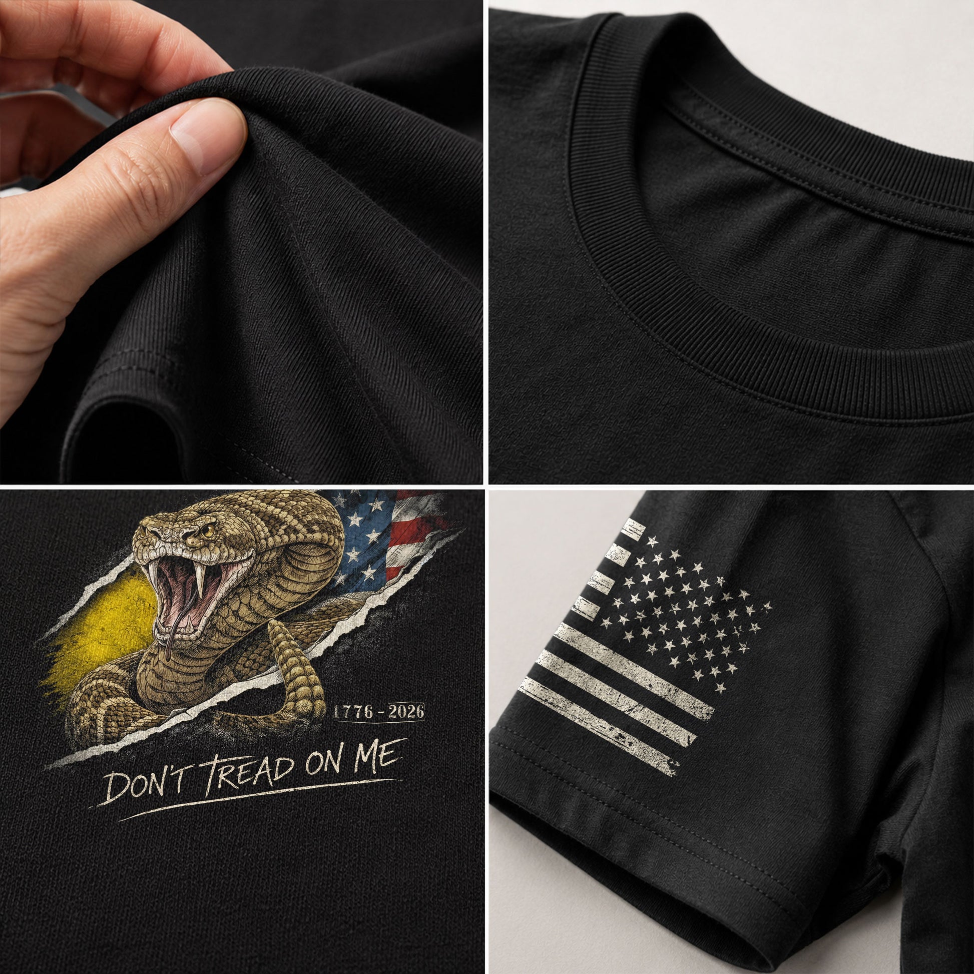 Don't Tread on Me America 250th Anniversary T-Shirt - 1776-2026 Gadsden Snake 250 Years Tee, Patriotic Freedom Shirt - Rust Field Wear