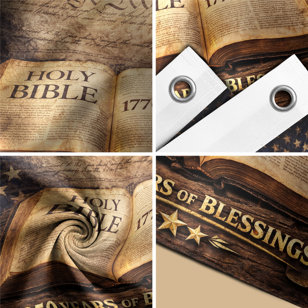 One Nation Under God 250th Anniversary Flag (1776–2026) – Holy Bible and We the People Patriotic Christian Banner - Rust Field Wear