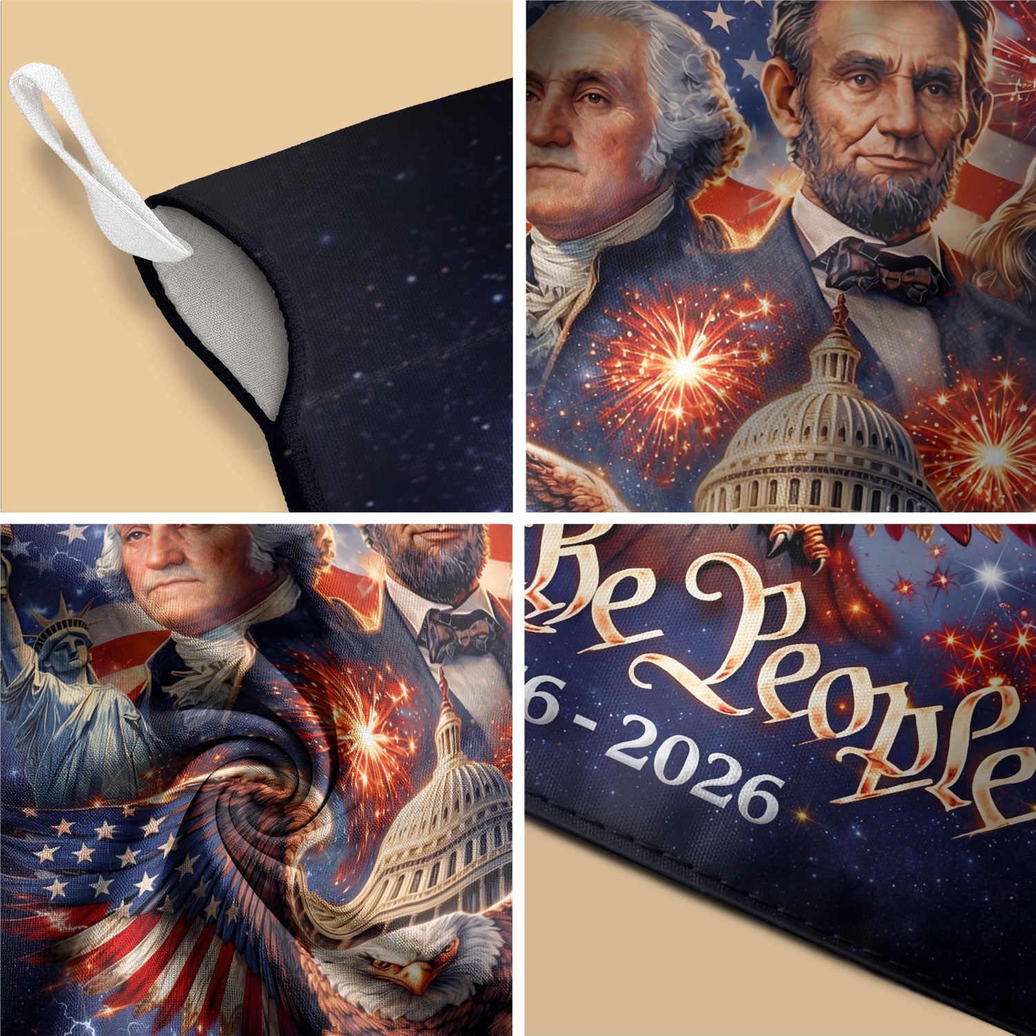 America 250 Years of Freedom 1776-2026 Garden Flag – Founders Washington Lincoln Franklin 250th Anniversary Double Sided Banner - Rust Field Wear