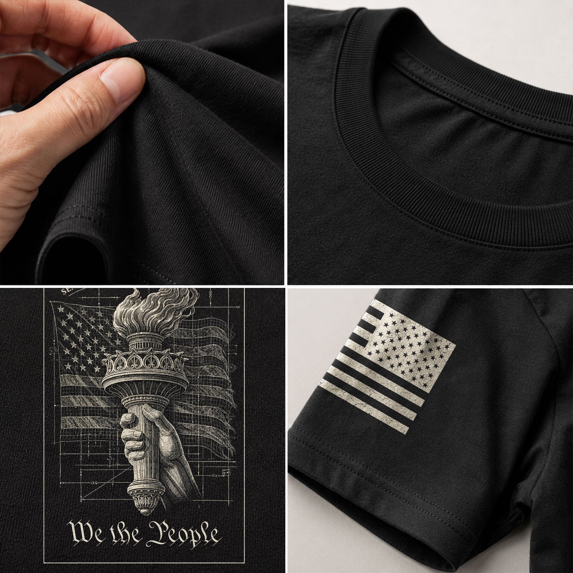 America 250th Anniversary T-Shirt 1776-2026 – We The People Torch & Liberty Flag Tee - Rust Field Wear