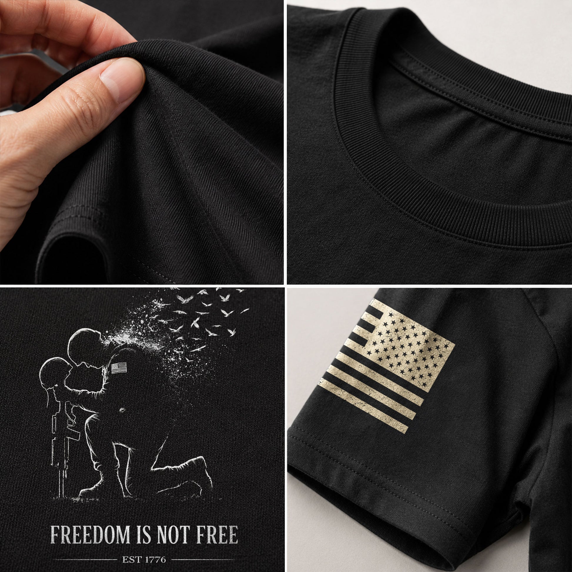 America 250th Anniversary T-Shirt 1776-2026 – Freedom Is Not Free Honor Our Heroes Tee - Rust Field Wear