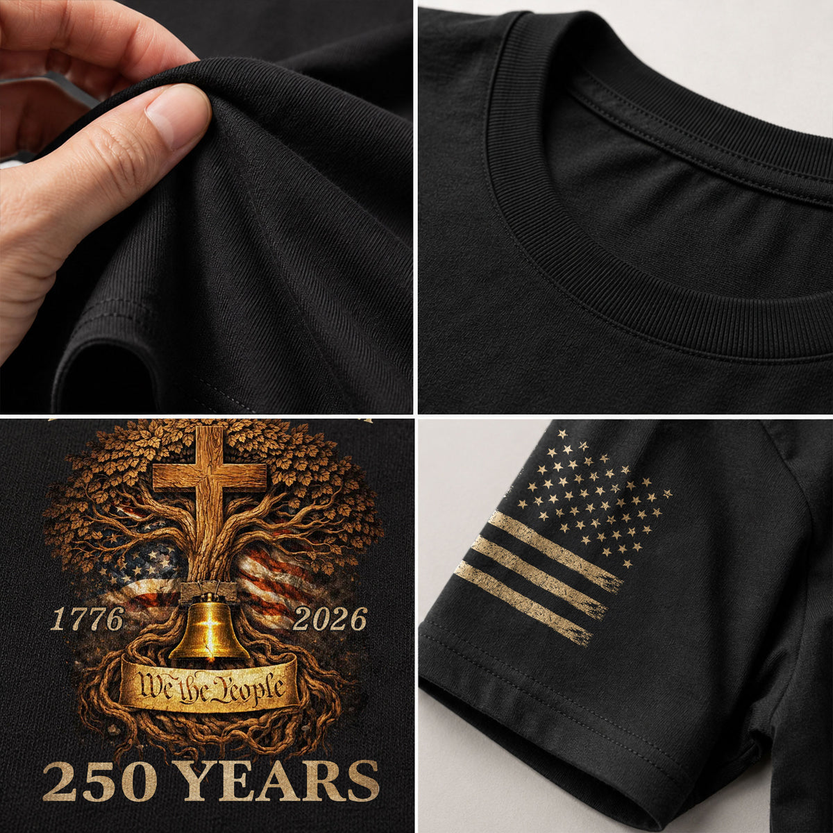 America 250th Anniversary T-Shirt 1776-2026 – Christian Tree of Life Faith & Freedom Tee - Rust Field Wear