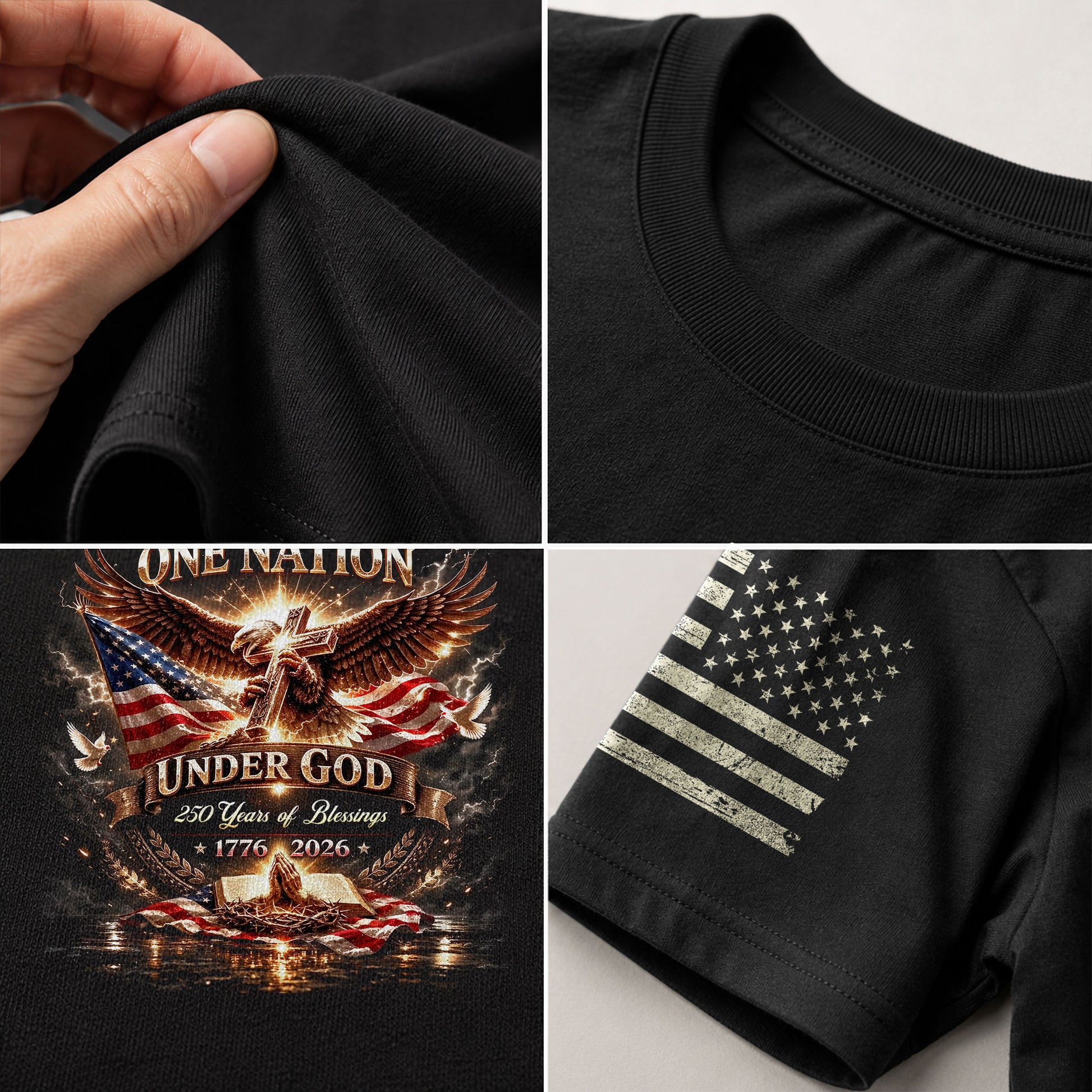 250 Years of Blessings 1776-2026 250 Years Anniversary T-Shirt – Patriotic Flag Freedom 1776 Bootleg Style Shirt - Rust Field Wear