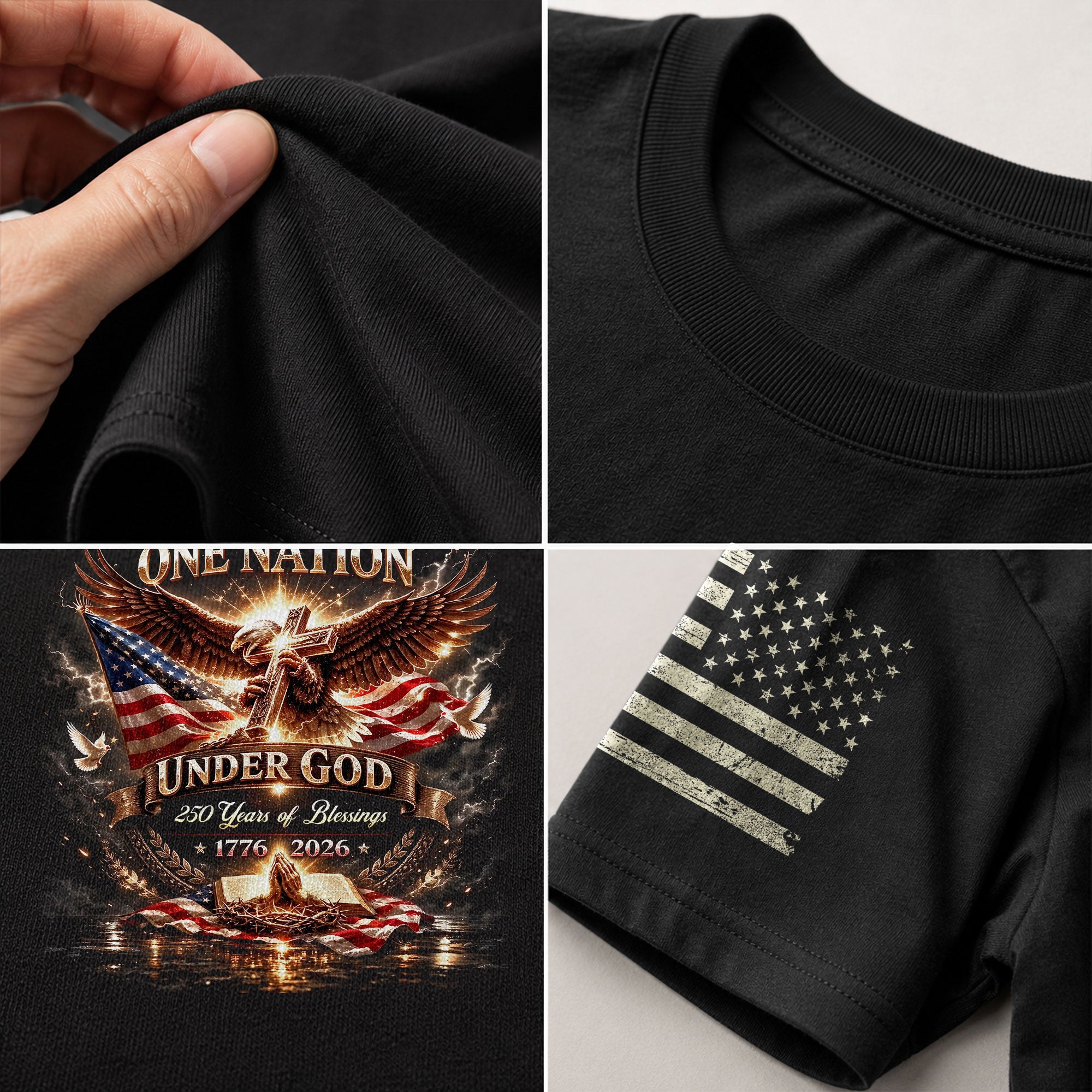 250 Years of Blessings 1776-2026 250 Years Anniversary T-Shirt – Patriotic Flag Freedom 1776 Bootleg Style Shirt - Rust Field Wear