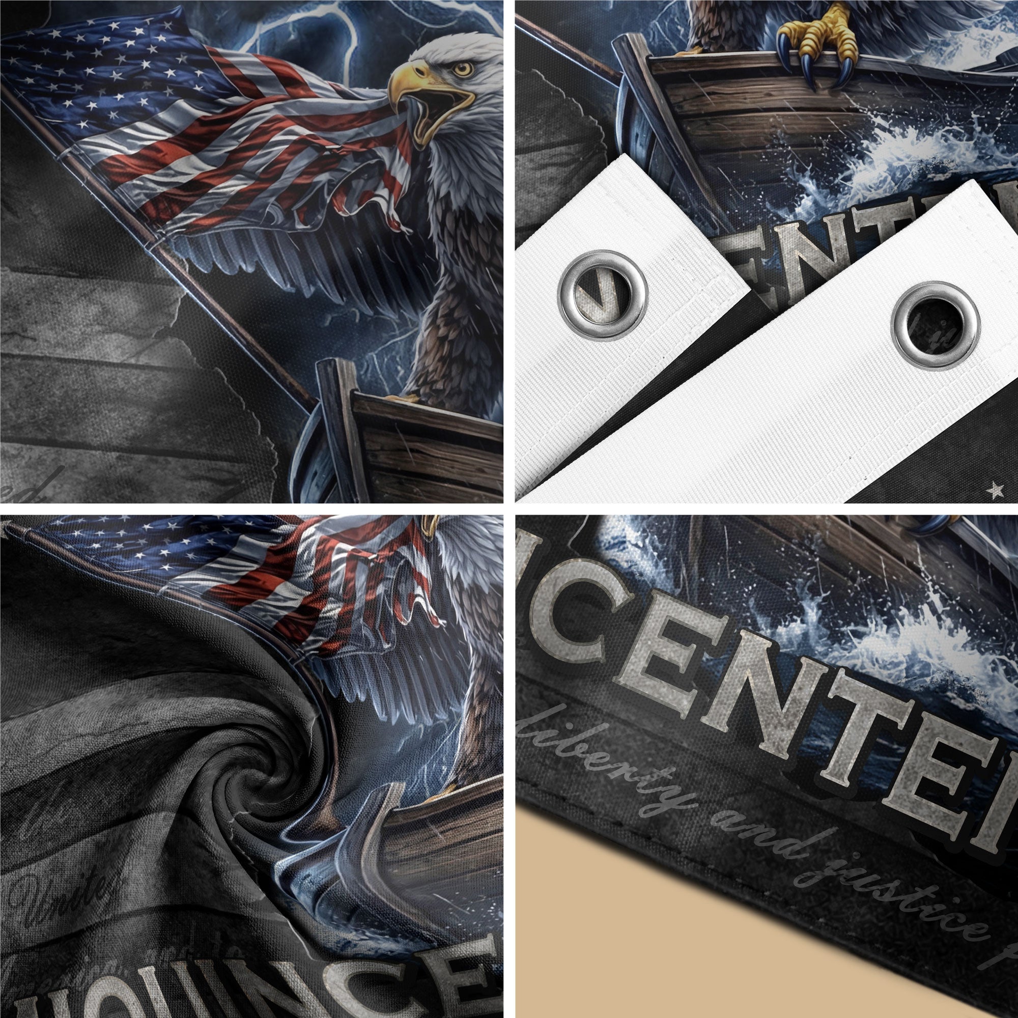 America 250th Anniversary Flag 1776-2026 – Bald Eagle & Lightning Bootleg Style House Flag - Rust Field Wear