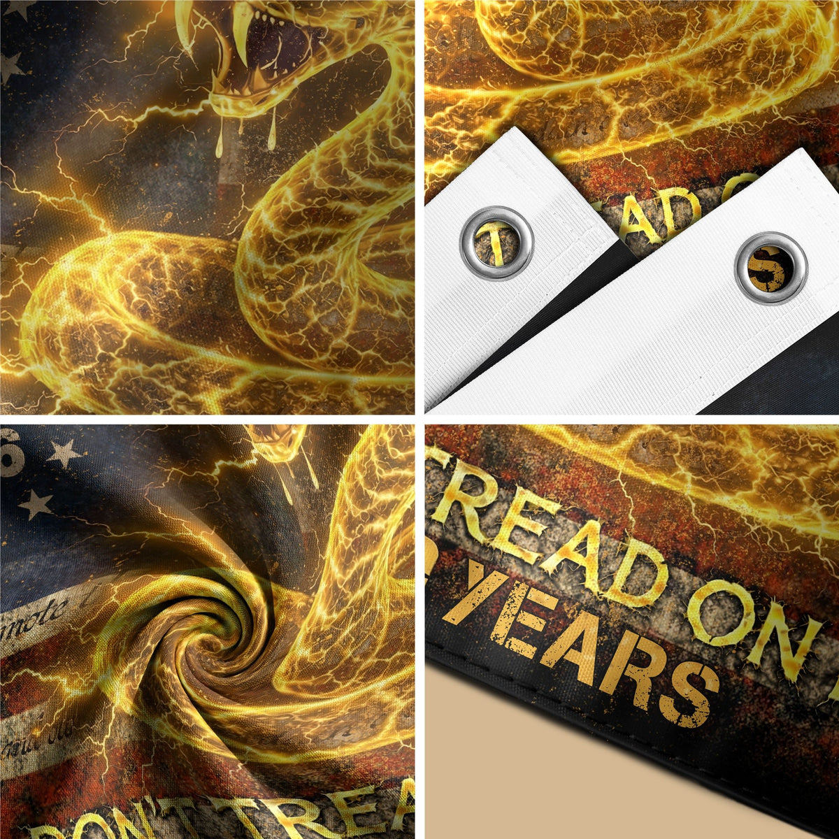 America 250th Anniversary Flag 1776-2026 – Don’t Tread On Me Gadsden Snake Banner - Rust Field Wear