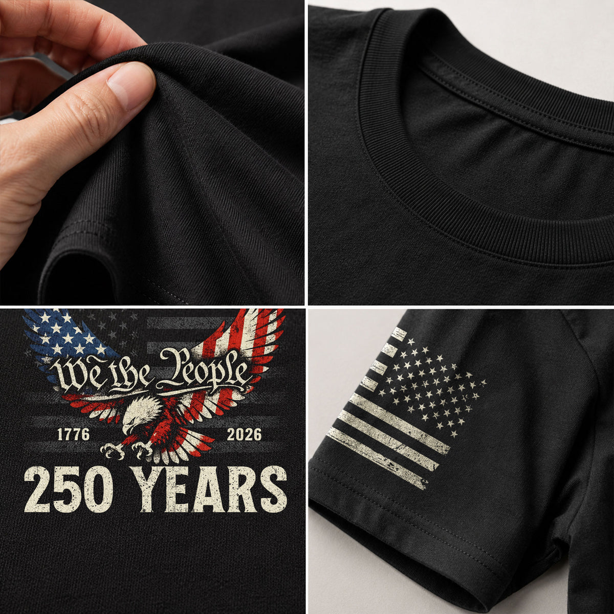 America 250th Anniversary T-Shirt 1776-2026 – We The People & Eagle Freedom Tee - Rust Field Wear