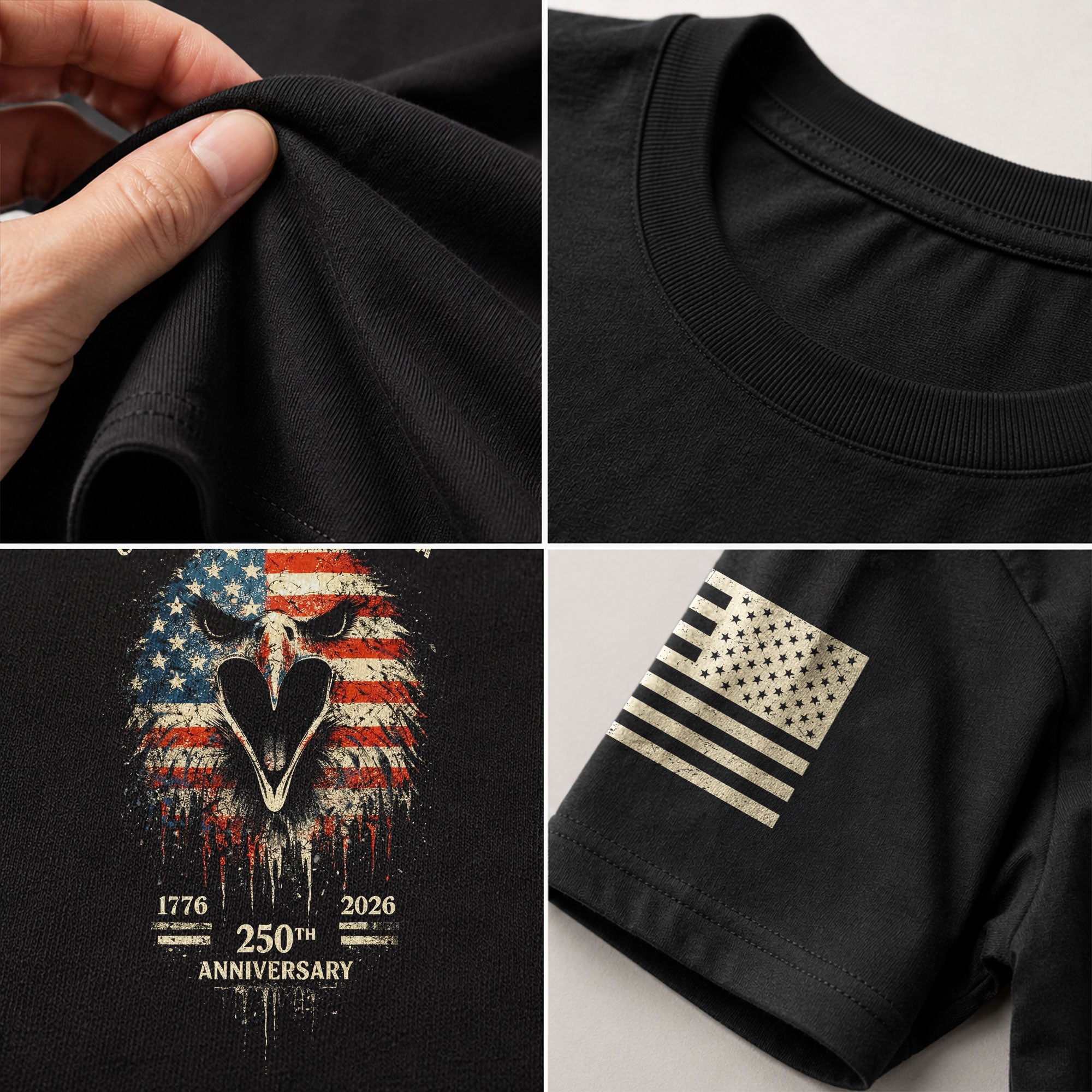 USA 250th Anniversary 1776-2026 T-Shirt – America Flag Eagle Patriotic Freedom Shirt - Rust Field Wear