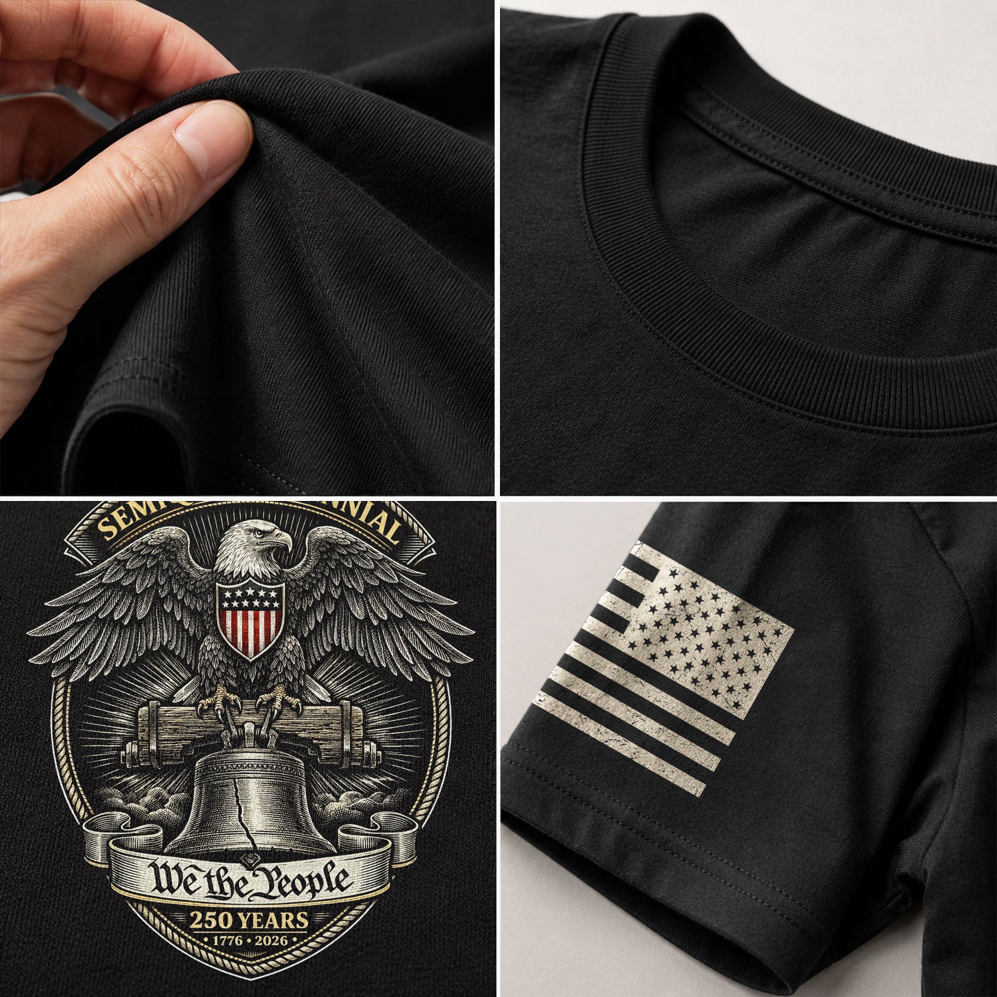America 250th Anniversary T-Shirt (1776-2026) – We The People, Liberty Bell & Eagle Patriotic Tee - Rust Field Wear