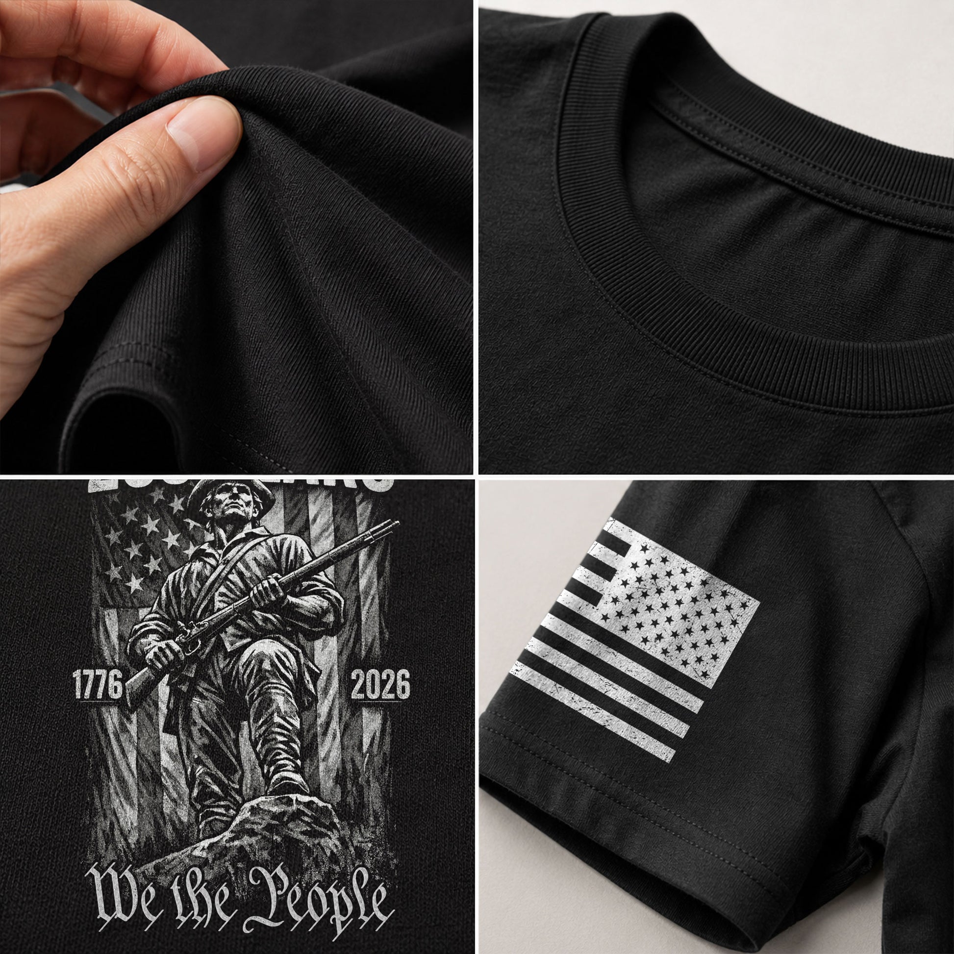 American Revolution 250th Anniversary 1776-2026 T-Shirt – We The People Minuteman Patriotic USA 250 Years Tee - Rust Field Wear