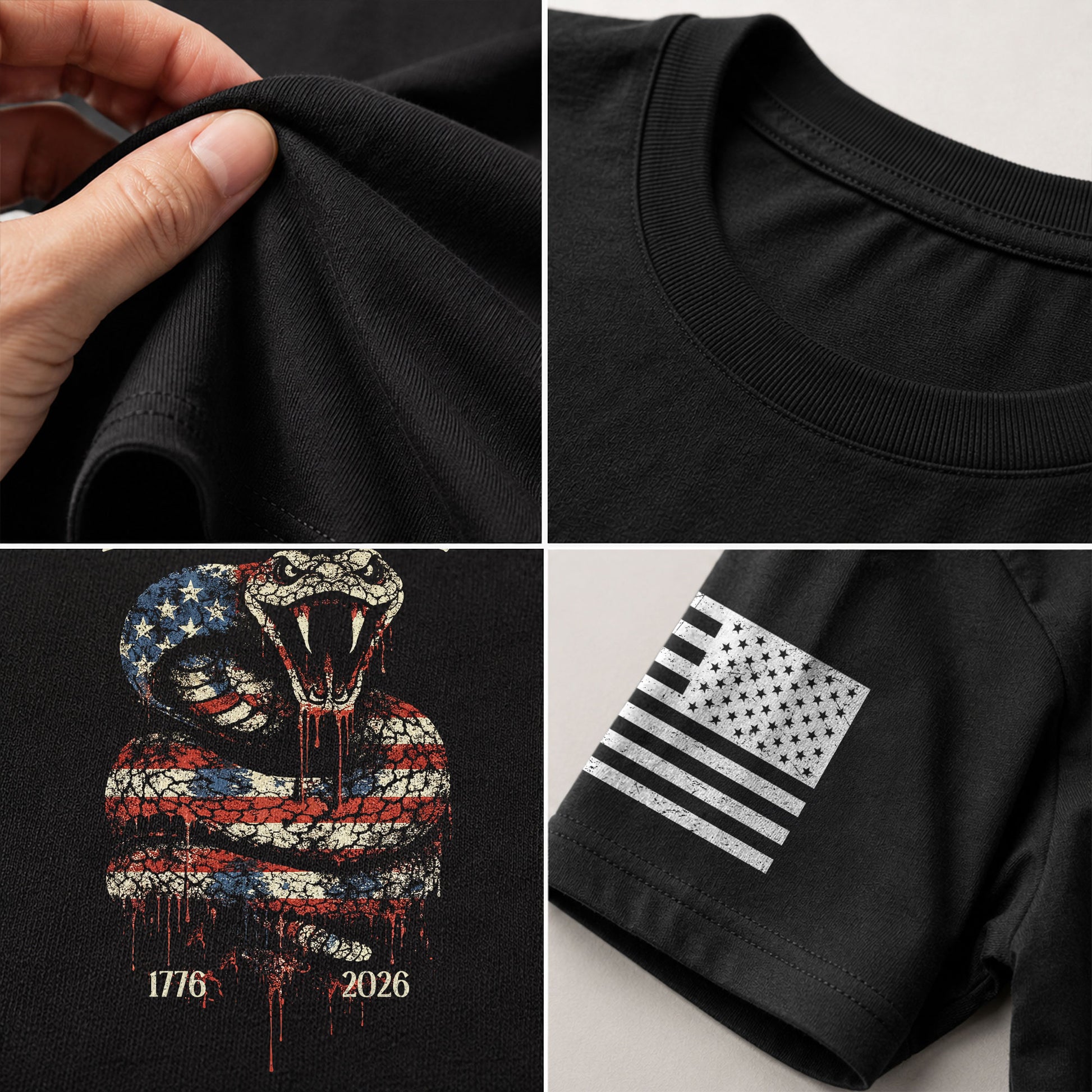 America 250th Anniversary 1776-2026 T-Shirt – Don’t Tread On Me Patriotic Snake 250 Years of Liberty Tee - Rust Field Wear