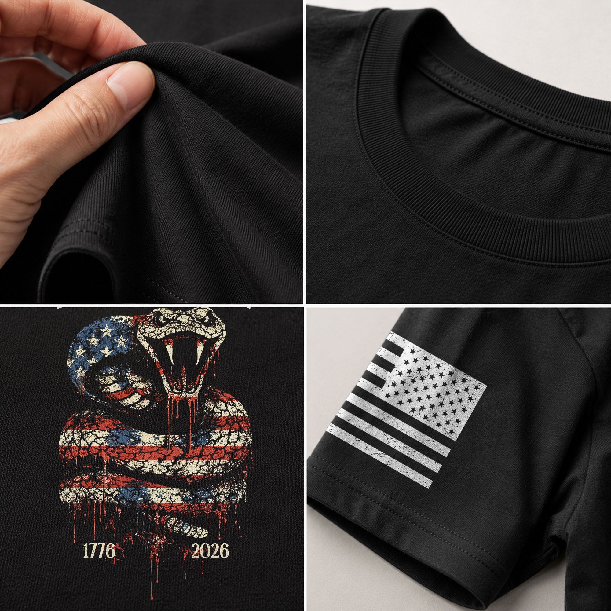 America 250th Anniversary 1776-2026 T-Shirt – Don’t Tread On Me Patriotic Snake 250 Years of Liberty Tee - Rust Field Wear