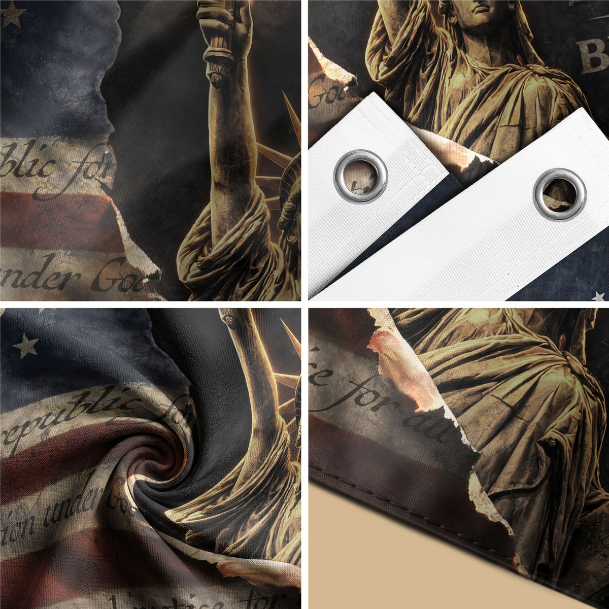 USA 250th Anniversary Christian Flag 1776–2026 – One Nation Under God Blessings Double Sided Flag - Rust Field Wear