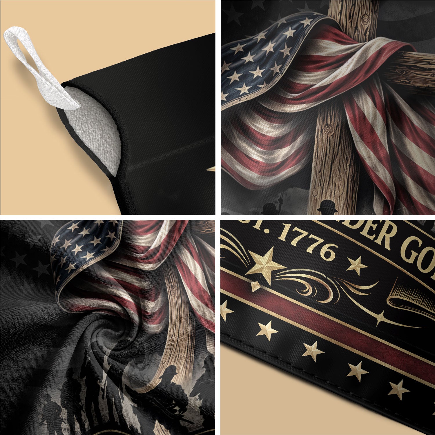 250th Anniversary USA Flag Garden Decor – One Nation Under God, We The People Cross Garden Flag, Faith and Freedom Patriotic Flag