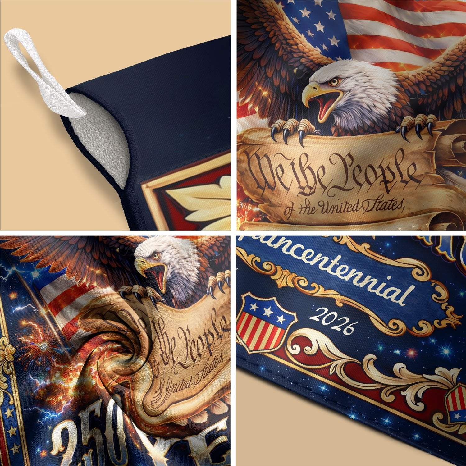 USA 250th Anniversary Garden Flag 1776-2026 – We The People Constitution Double Sided Patriotic Yard Flag - Rust Field Wear