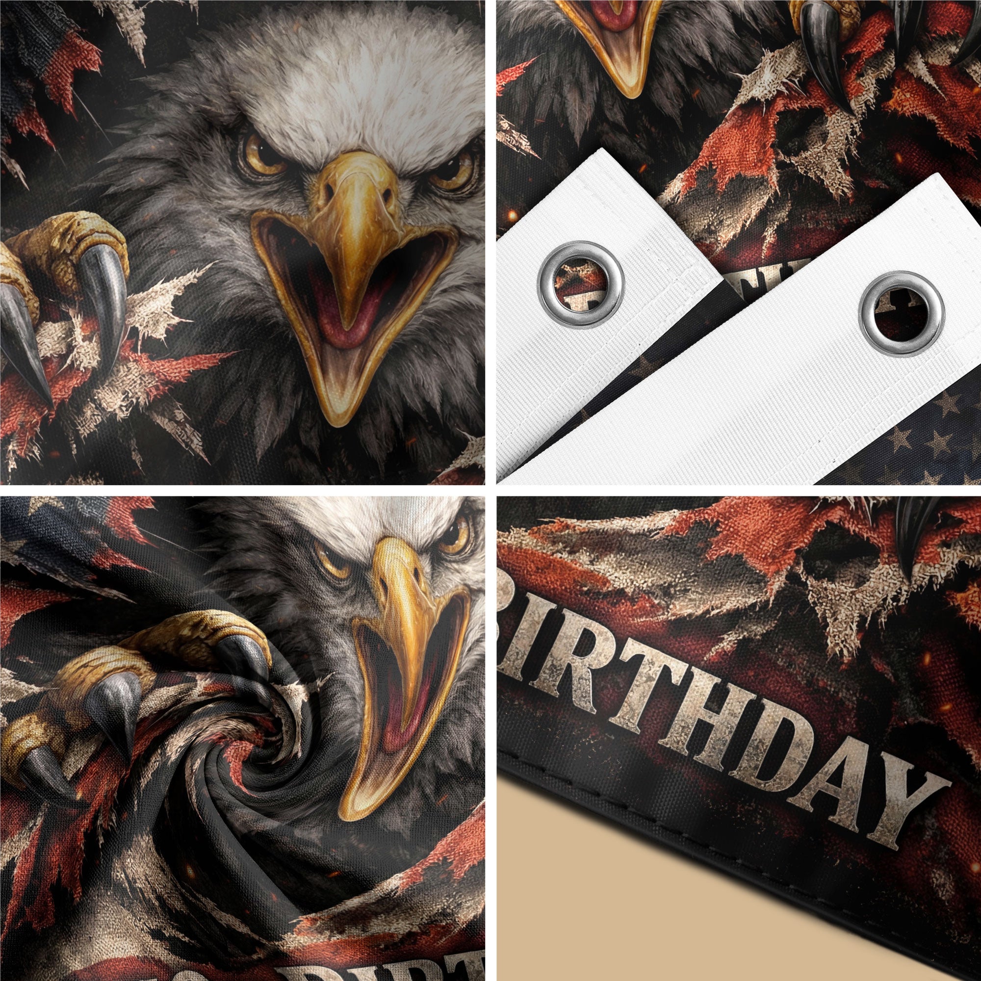 1776-2026 USA 250th Anniversary Flag – Patriotic Eagle Double Sided House Flag - Rust Field Wear