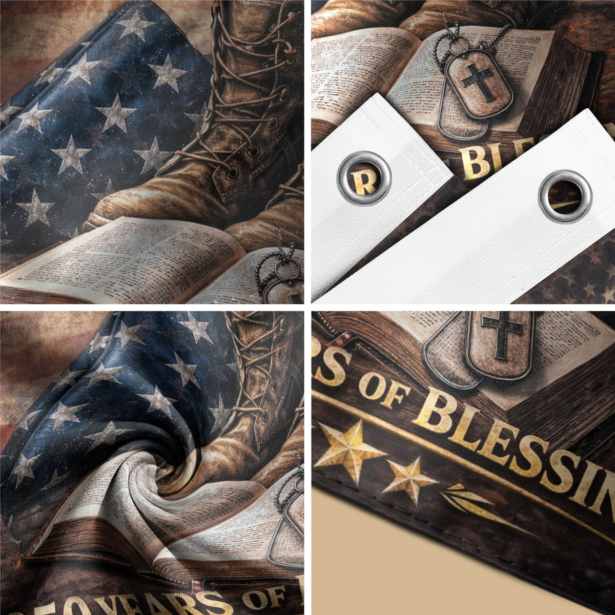 Christian Patriotic House Flag 250 Year American Anniversary Flag One Nation Under God USA Flag - Rust Field Wear