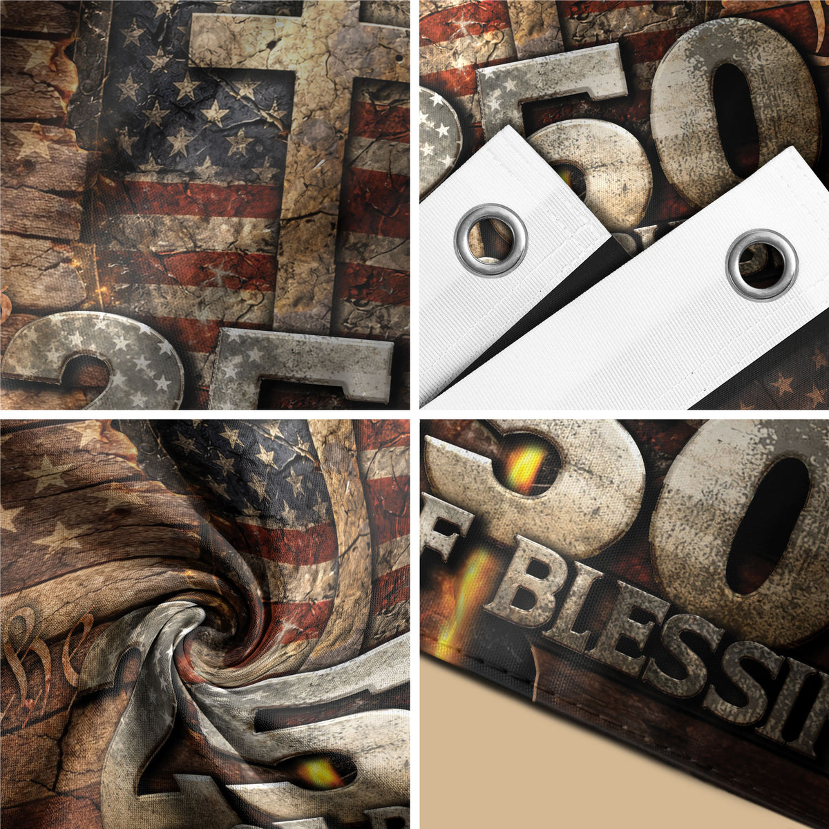 We The People Christian Cross House Flag 250th Anniversary USA Flag One Nation Under God - Rust Field Wear