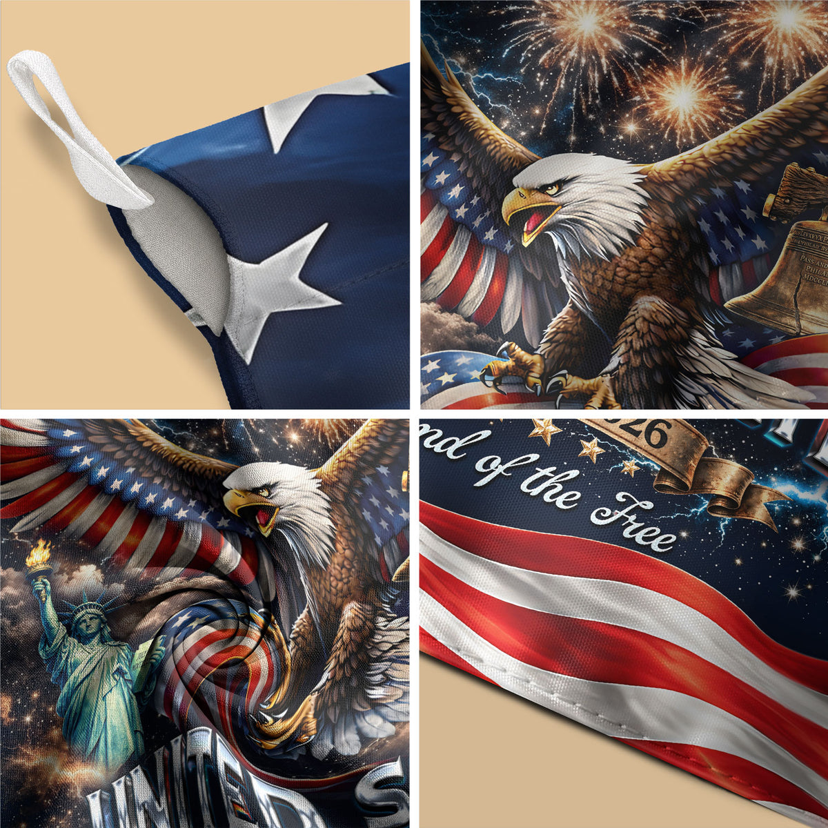 USA 1776-2026 250 Years Garden Flag Patriotic Eagle Yard Decor 12x18inch - Rust Field Wear