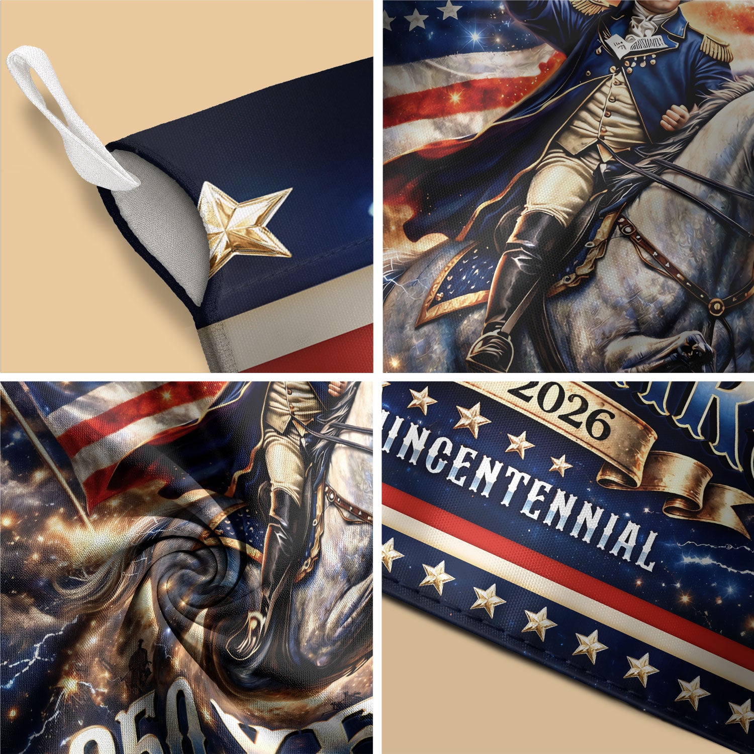 250 Years United States Garden Flag 1776-2026 George Washington Patriotic Yard Banner 12x18inch - Rust Field Wear