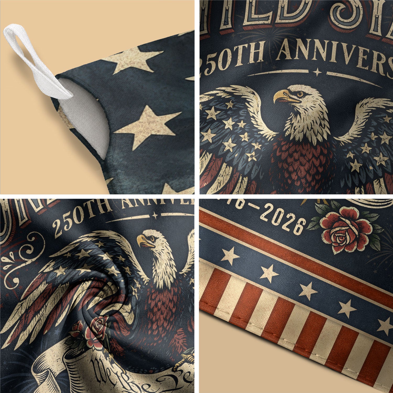 United States 250th Anniversary Garden Flag Patriotic 1776-2026 We The People Yard Decor 12x18inch - Rust Field Wear