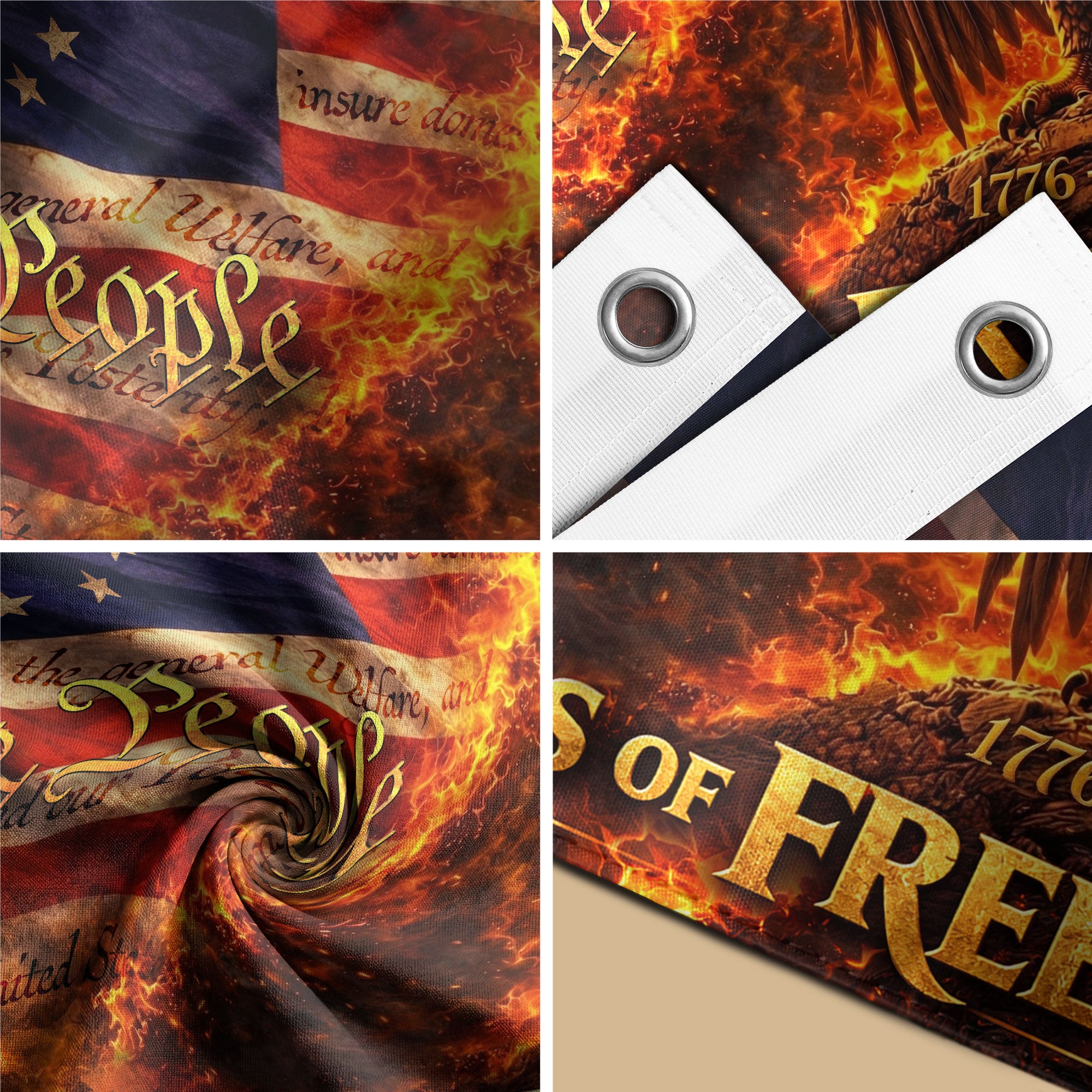 Christian We The People USA 250th Anniversary House Flag Eagle Cross 1776–2026 250 Years Freedom Patriotic Flag - Rust Field Wear