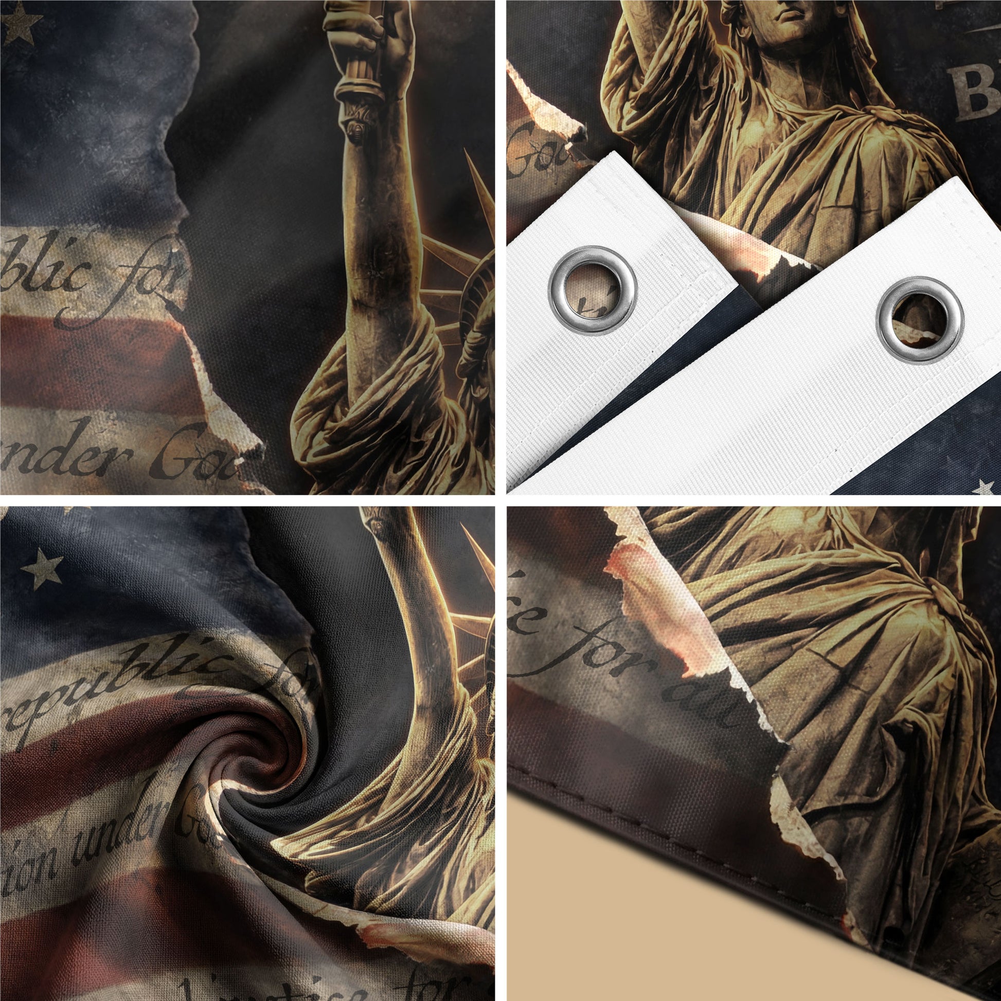 250 Years of Blessings Flag 1776-2026 Statue of Liberty Cross Christian Eagle Banner 3x5ft - Rust Field Wear