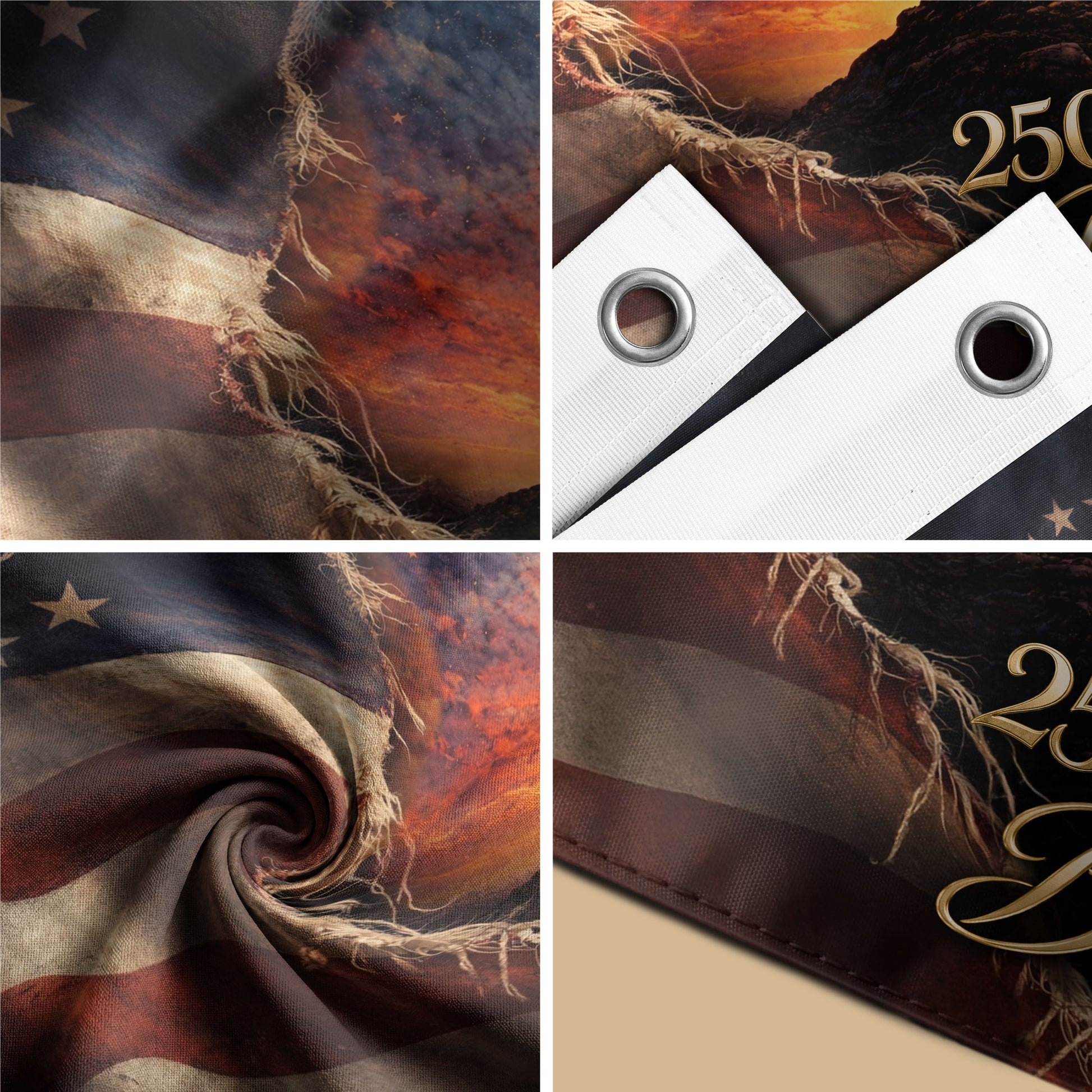 250th Anniversary USA Christian House Flag Three Crosses One Nation Under God Decor - Rust Field Wear