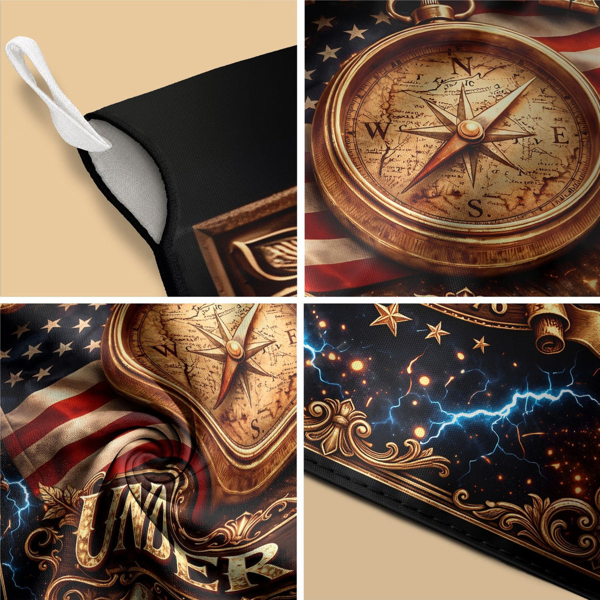 Christian One Nation Under God Since 1776 250th Anniversary USA Garden Flag Compass Cross Patriotic Design - Rust Field Wear