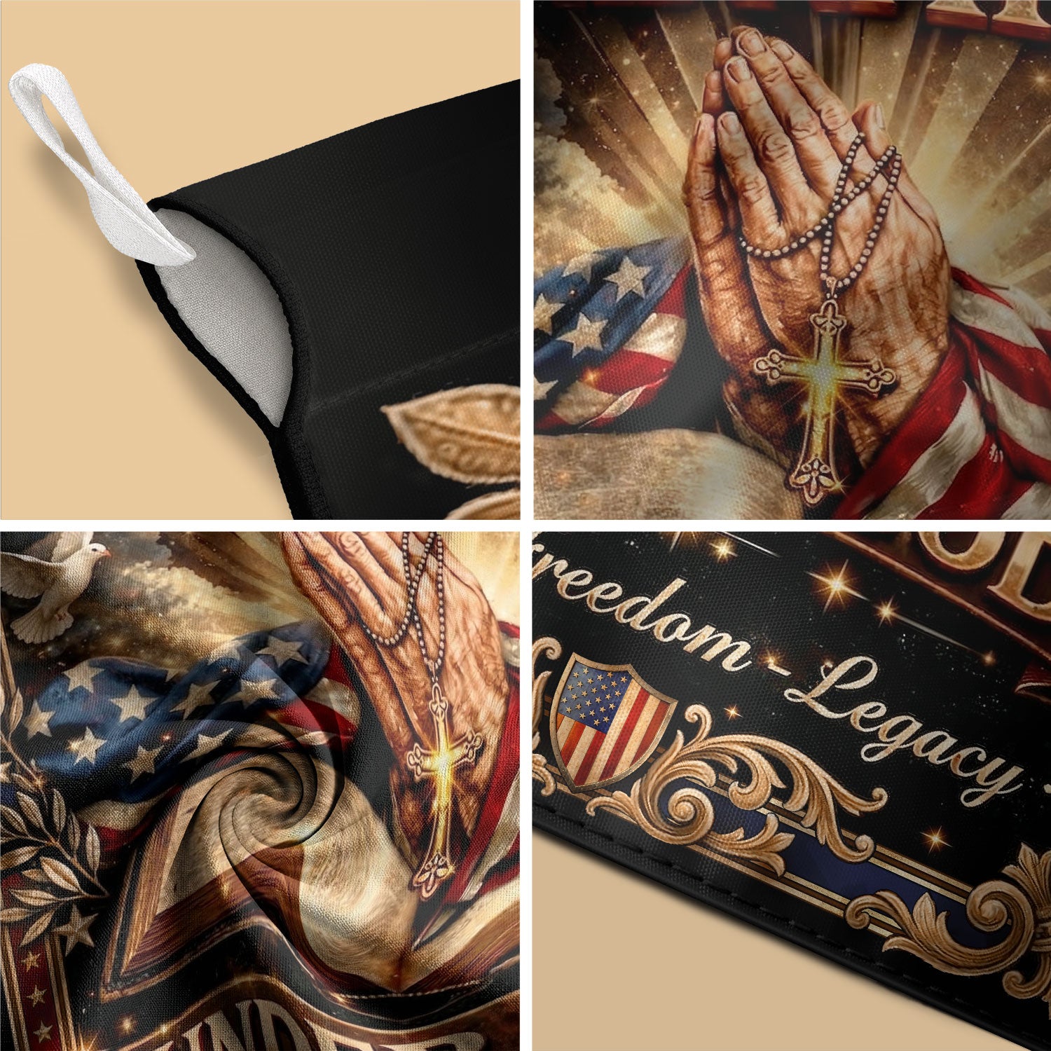 Christian One Nation Under God 250th Anniversary USA House Flag Prayer Bible Faith Freedom Patriotic Design - Rust Field Wear