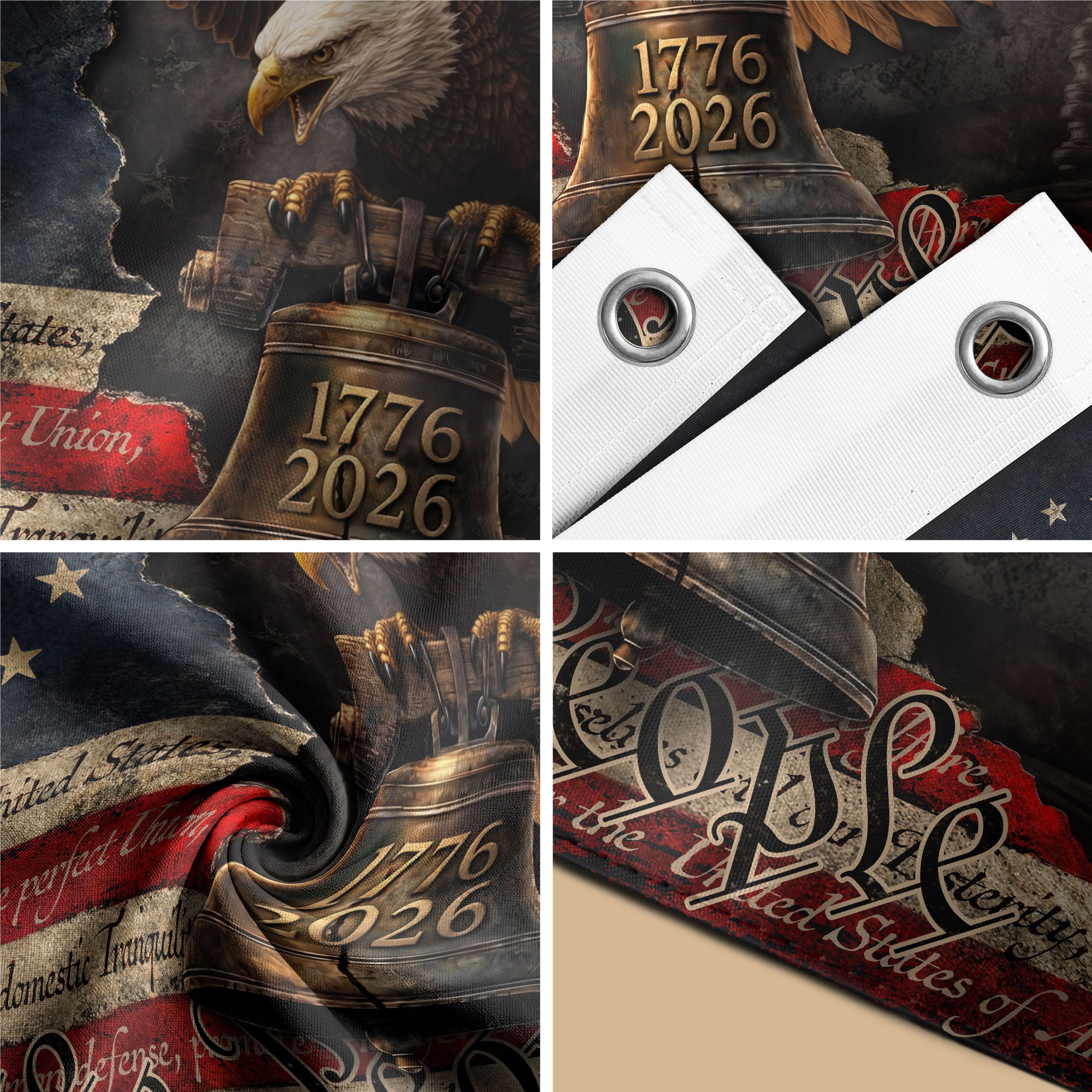 Justice Gavel Eagle House Flag 1776-2026 We The People 250 Years of Freedom Decor