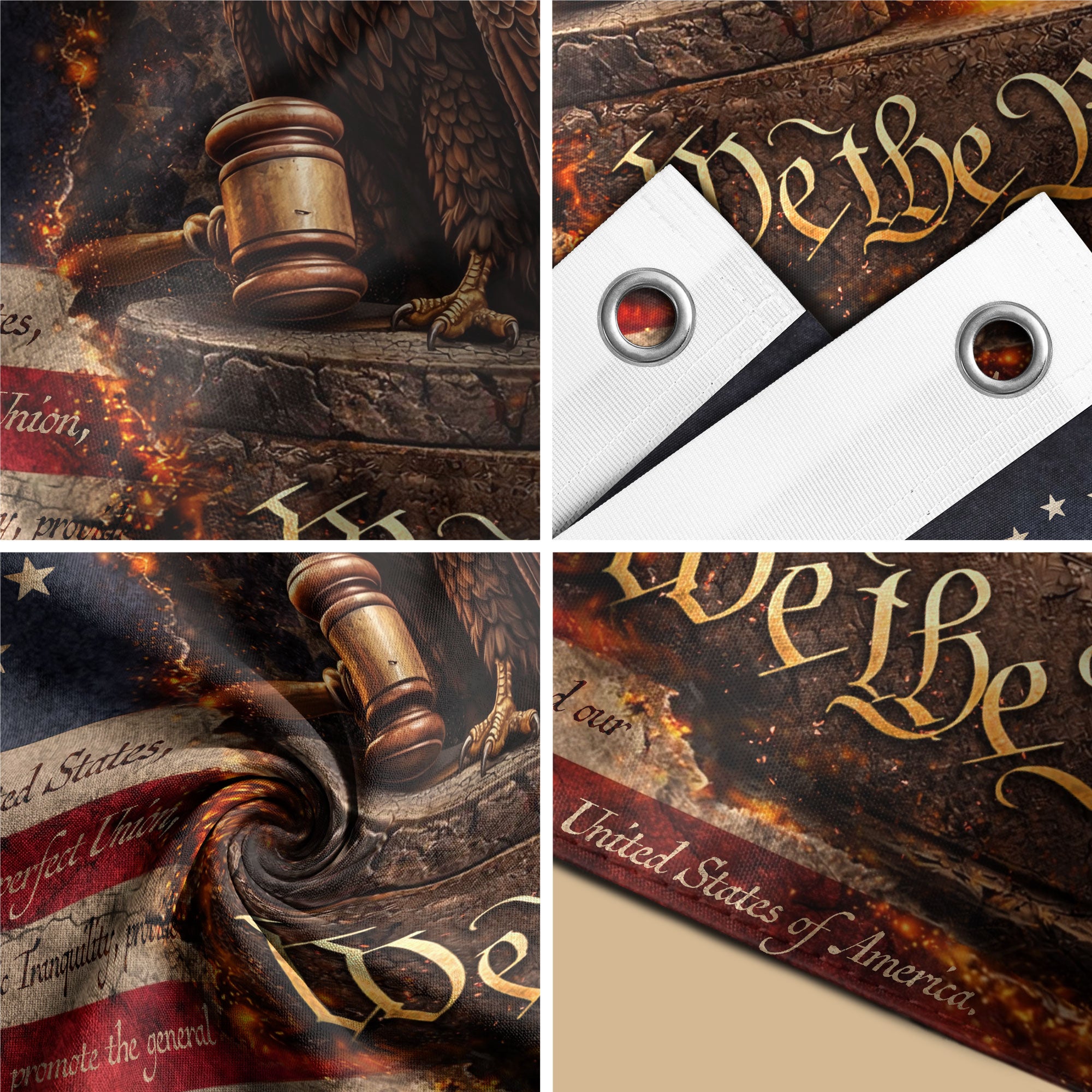 Lady Justice House Flag 1776-2026 Patriotic Eagle Shield We The People 250 Years Decor