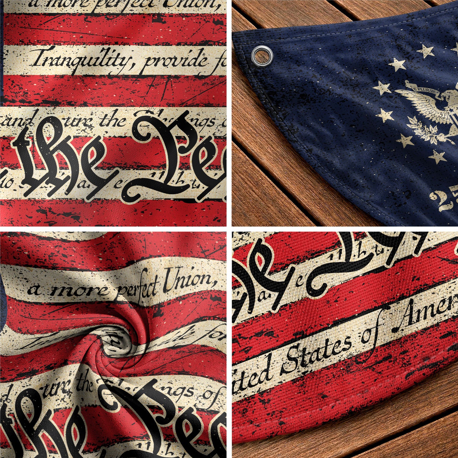 250th Anniversary USA Flag Fence Banner - Patriotic We The People Design for 2026 Celebration