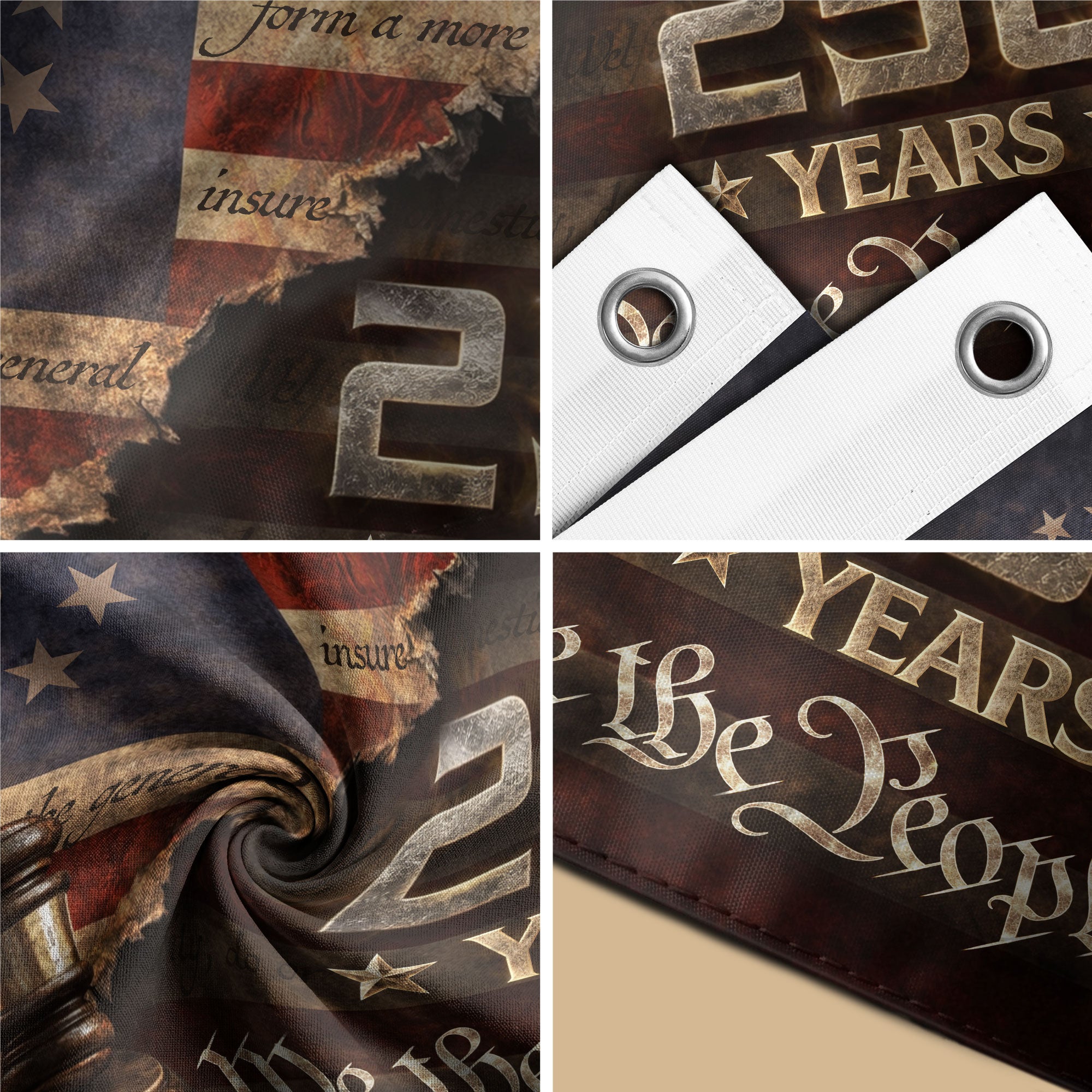 We The People House Flag 250 Years Patriotic Lady Justice 1776 2026 Outdoor Decor - Rust Field Wear