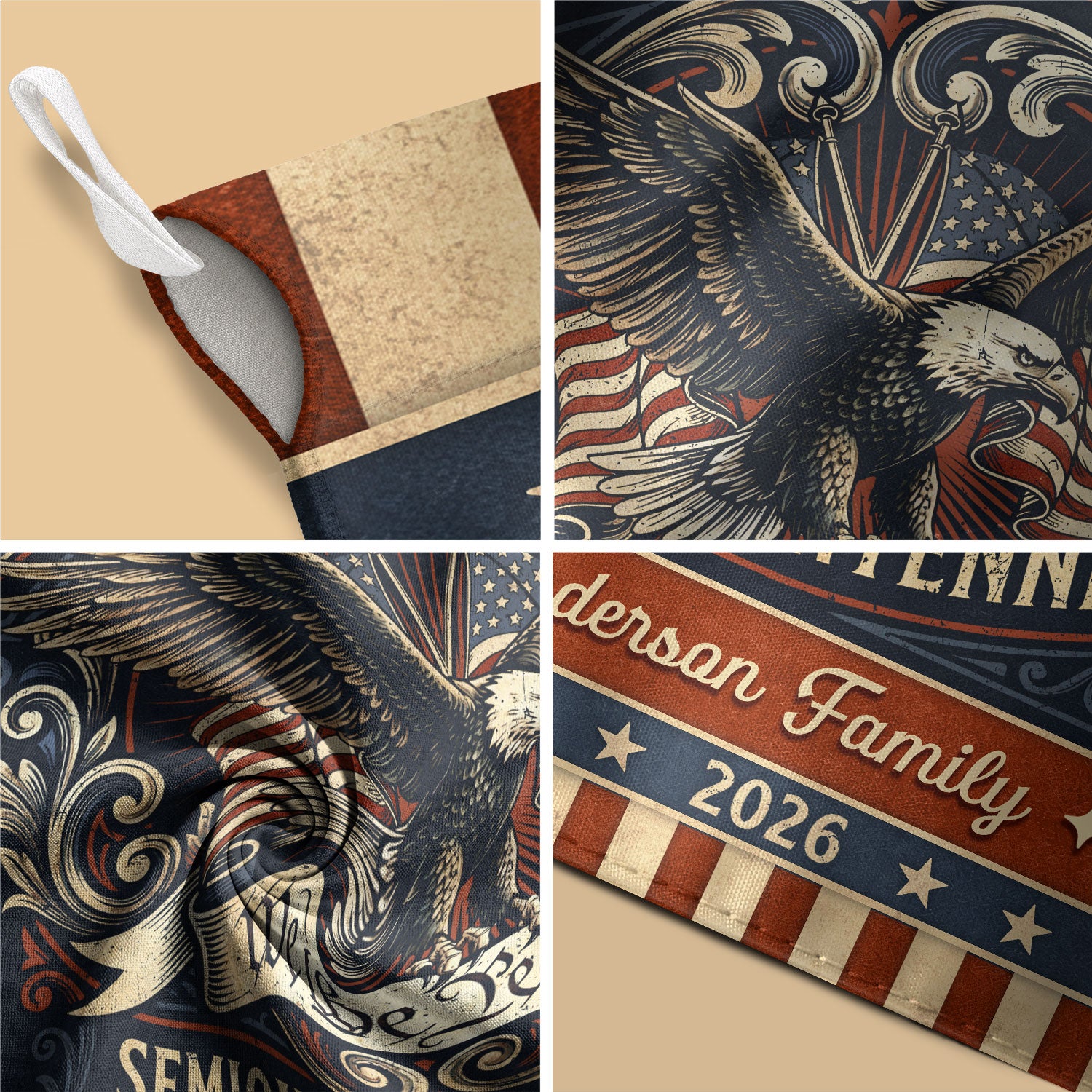 Personalized American Milestone Garden Flag – 250 Years Celebration with Eagle & “We the People” Design (1776–2026) - Rust Field Wear
