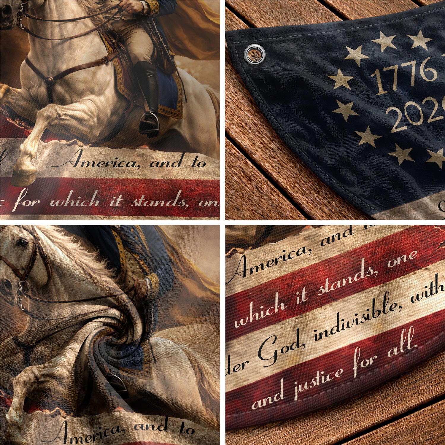 250 Years of Freedom Fence Flag George Washington Patriotic 1776-2026 Outdoor Banner