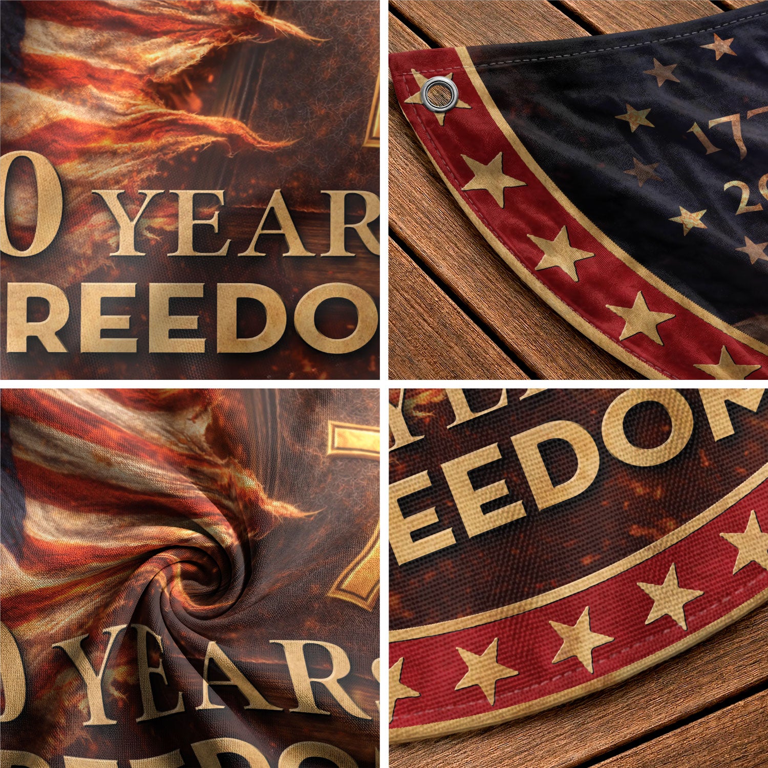 Christian Patriotic Fence Flag 1776-2026 – Holy Bible American Flag 250 Years of Freedom Double Sided Banner - Rust Field Wear