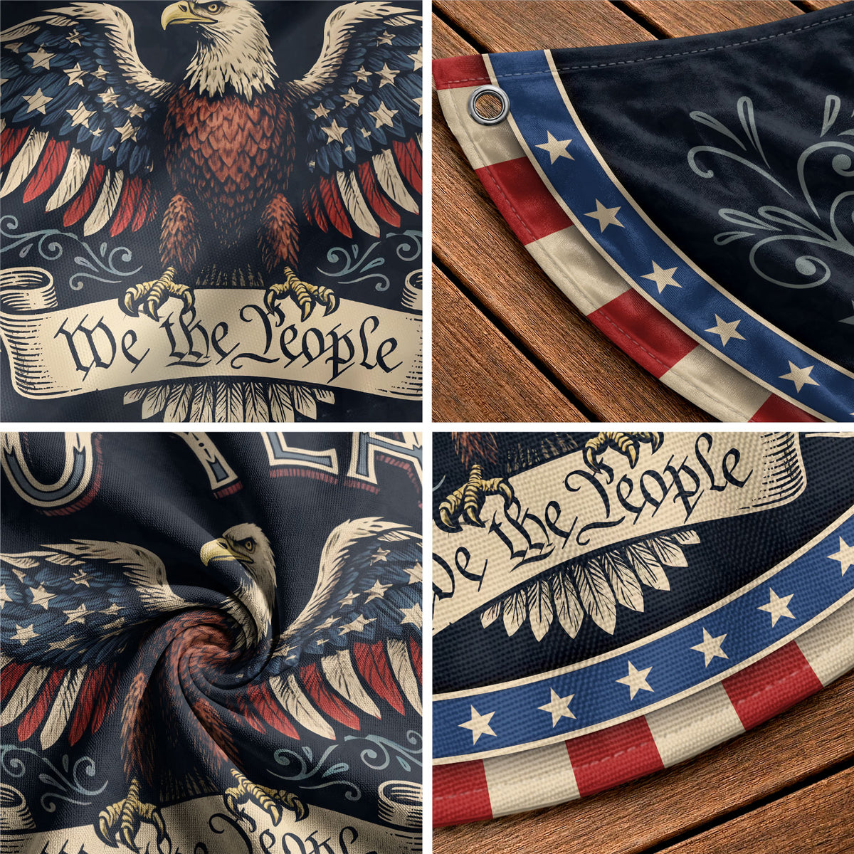 Fence Flag 250 Years of Freedom 1776-2026 Patriotic Eagle Outdoor Porch Railing Banner - Rust Field Wear
