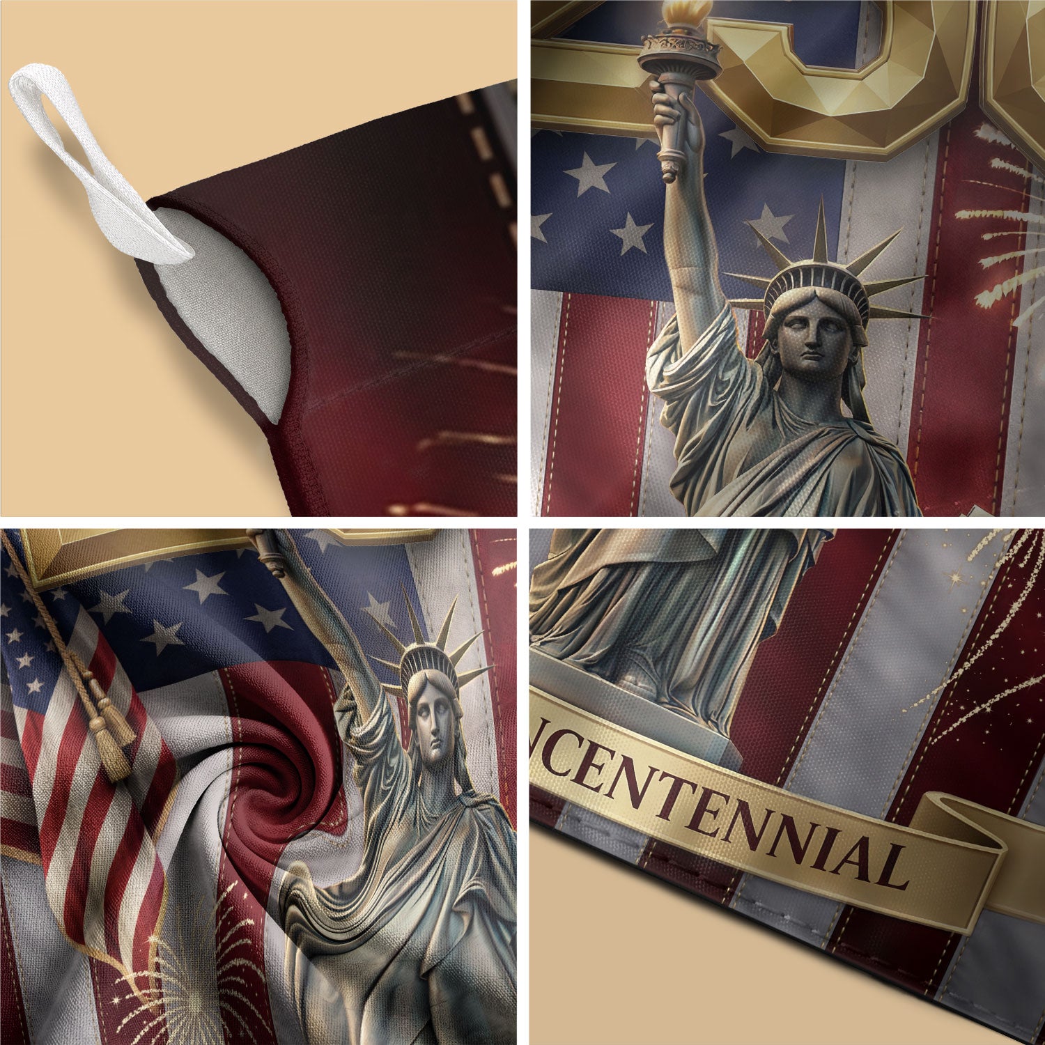 250 Years Garden Flag USA Patriotic Decor Statue of Liberty Fireworks 1776-2026 - Rust Field Wear