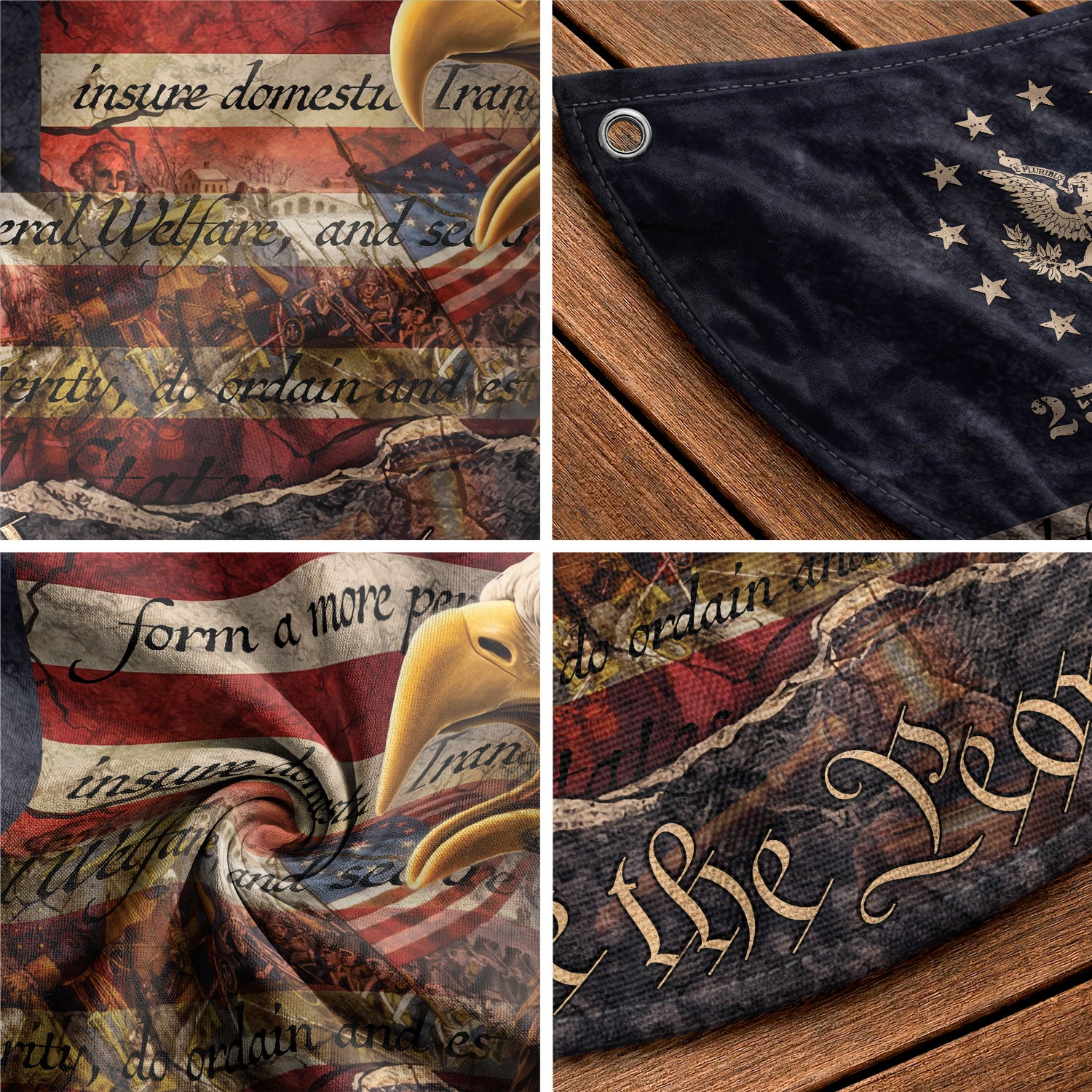 Fence Flag 250th Anniversary USA Flag 1776-2026 Eagle Patriotic Banner 250 Year American Anniversary Flag Decor - Rust Field Wear