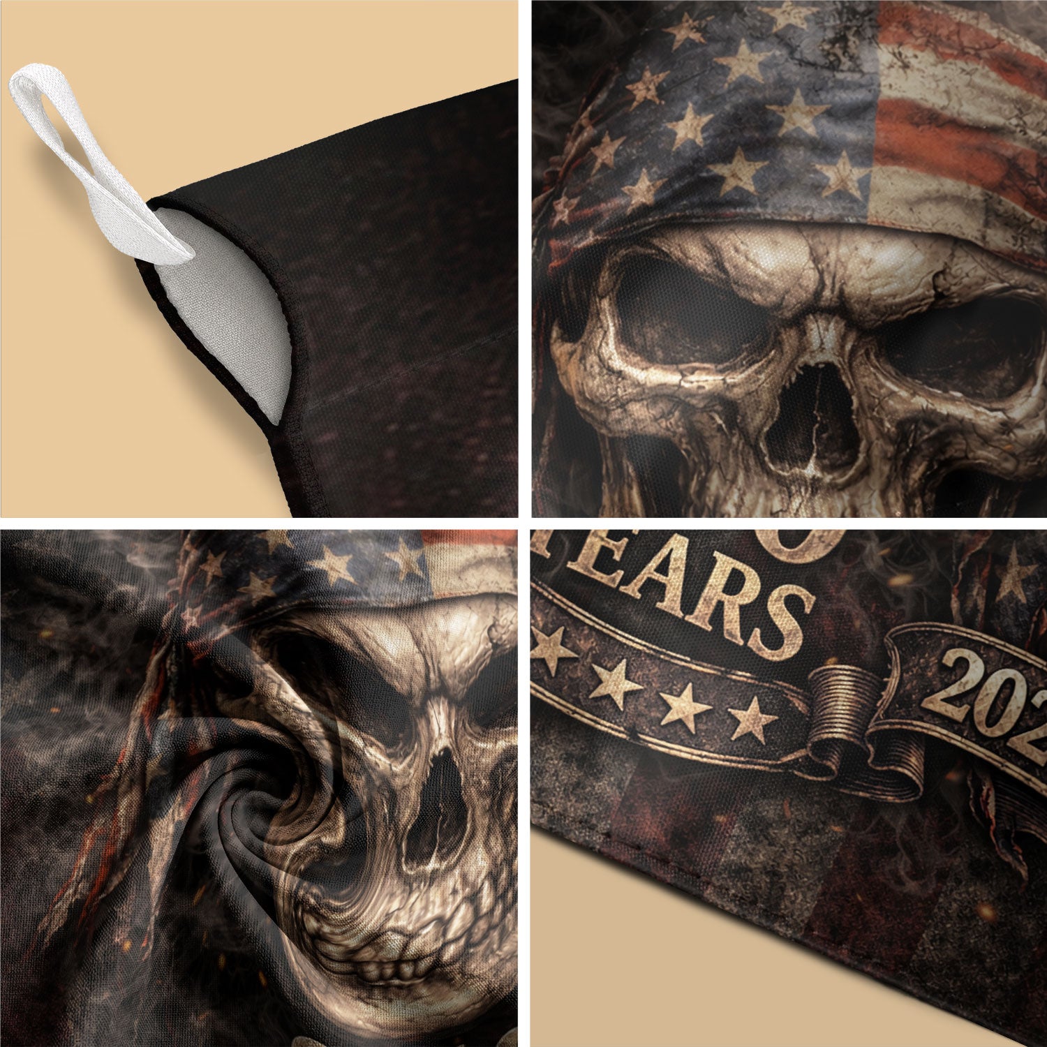 USA 250 Years Garden Flag - We The People Skull Patriotic Outdoor Decor 1776-2026