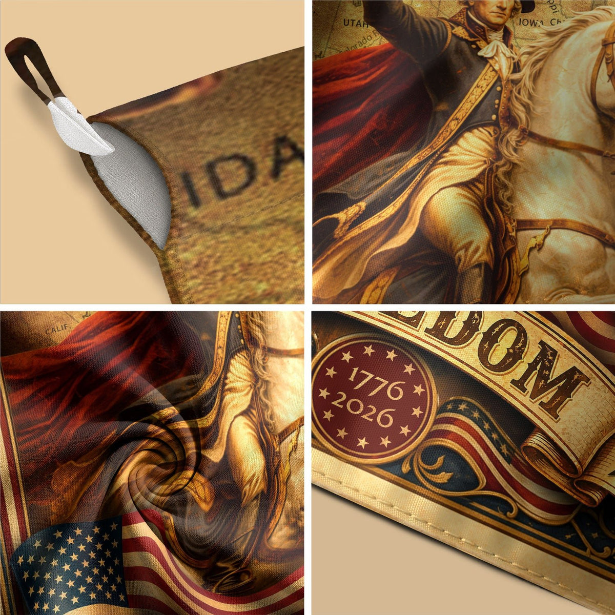 1776-2026 Anniversary Garden Flag 250 Years of Freedom George Washington Outdoor Decor - Rust Field Wear