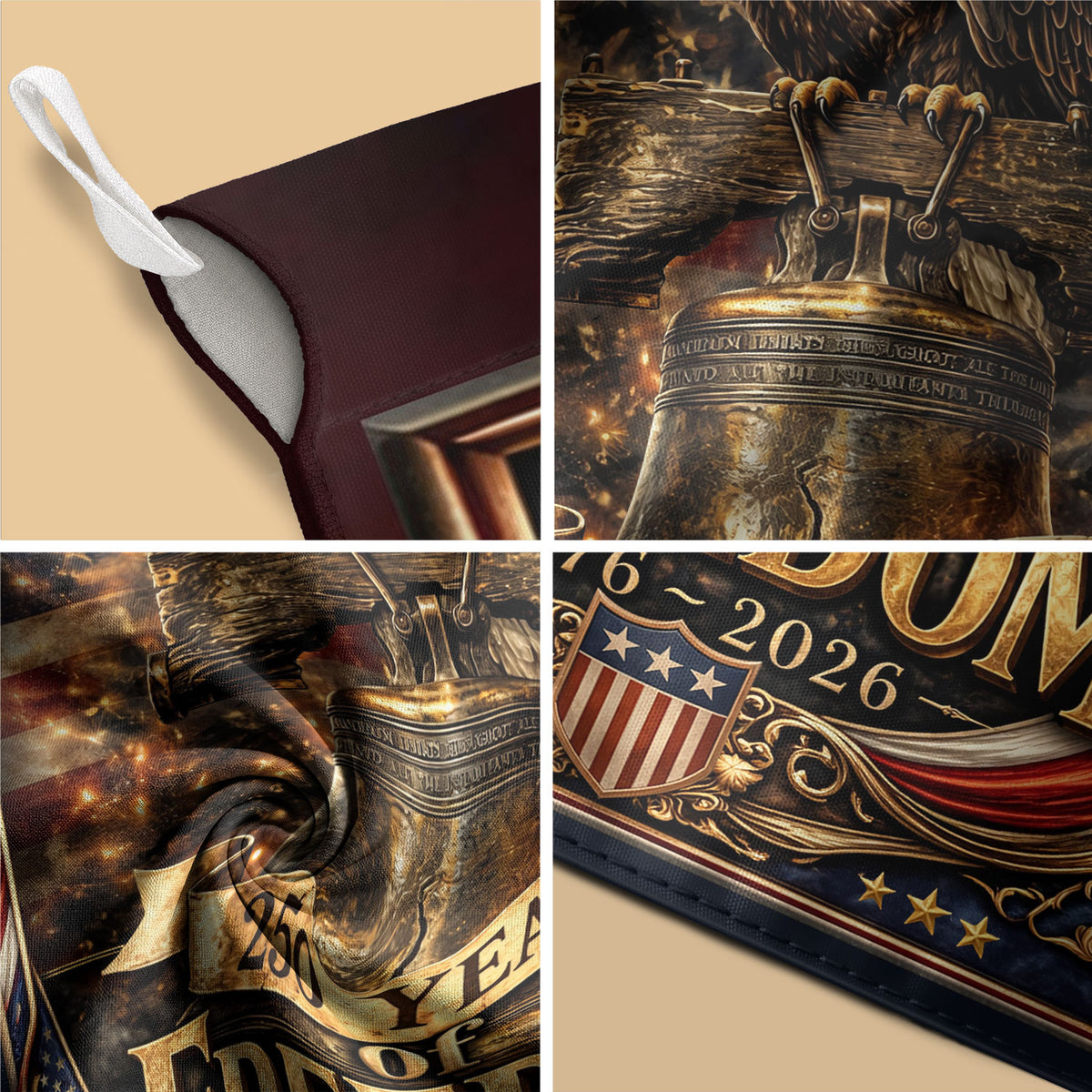 1776-2026 Anniversary Garden Flag 250 Years of Freedom Liberty Bell Eagle Yard - Rust Field Wear