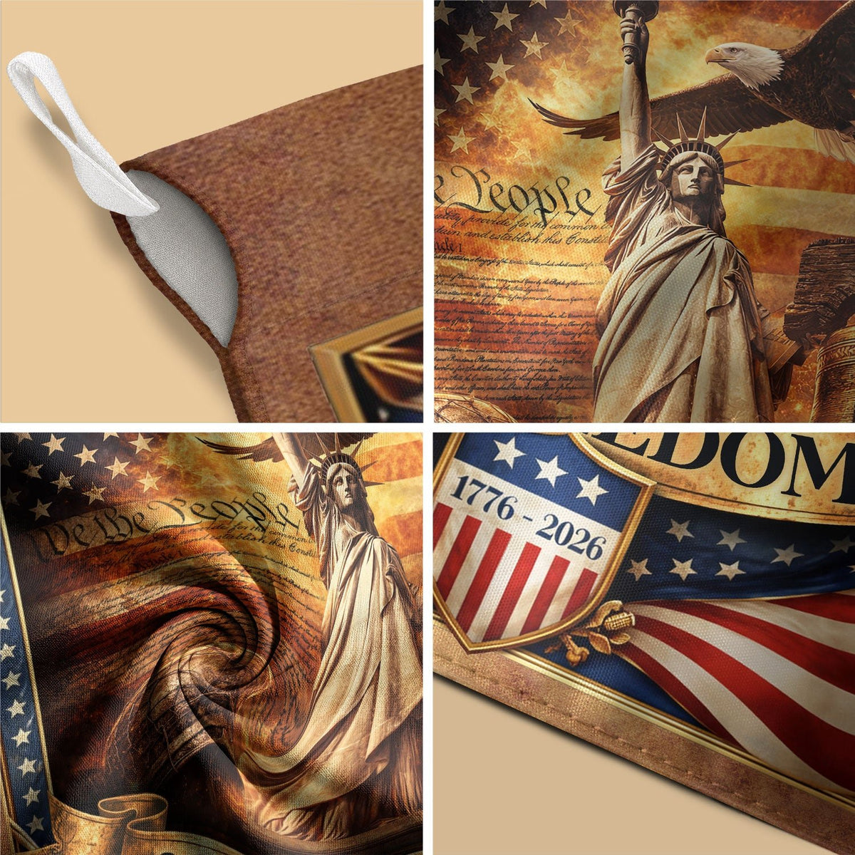 1776-2026 Anniversary Garden Flag 250 Years of Freedom Patriotic Yard Decor - Rust Field Wear